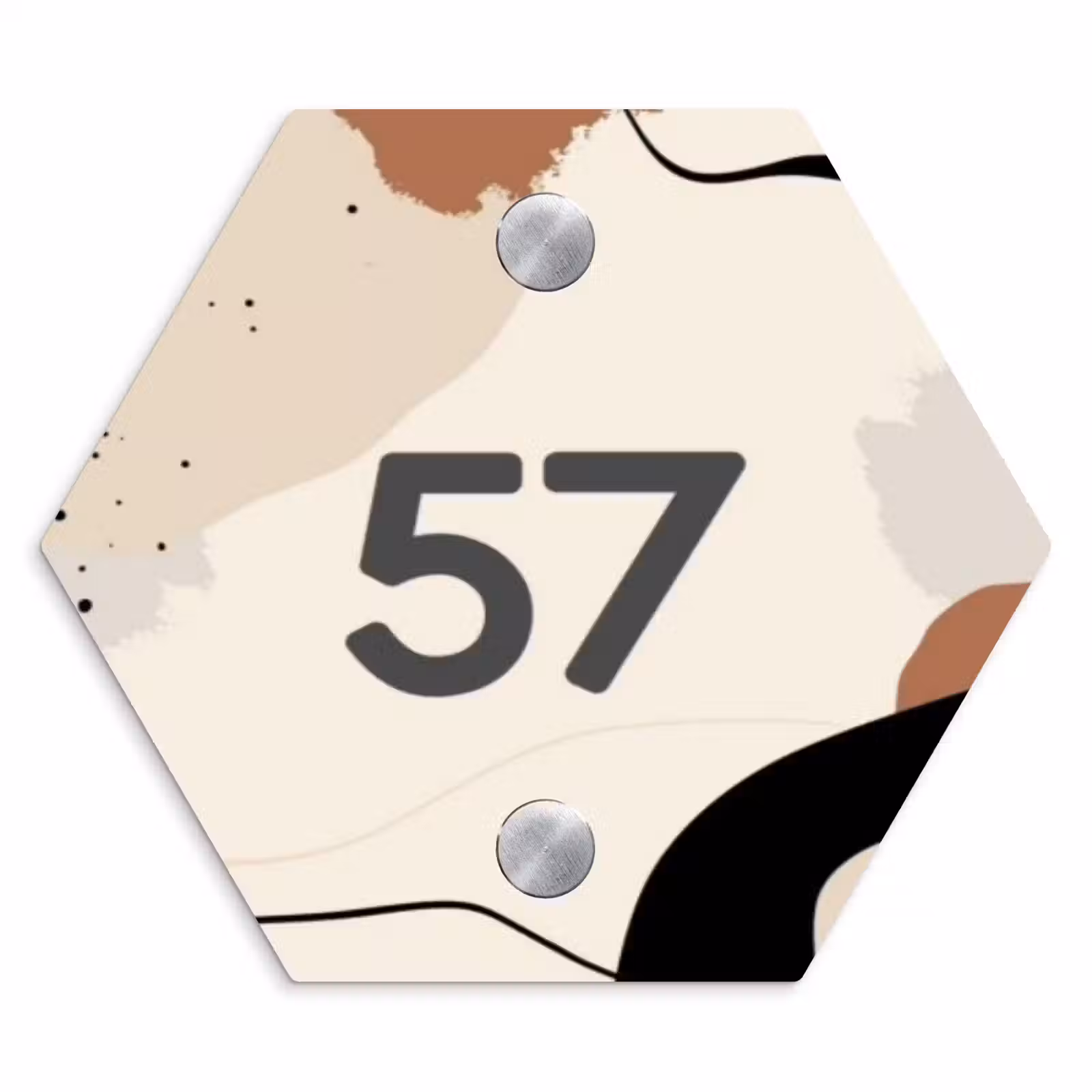 Naambordje voordeur - Hexagon - Abstract - Verfspetters - Traditioneel — 1