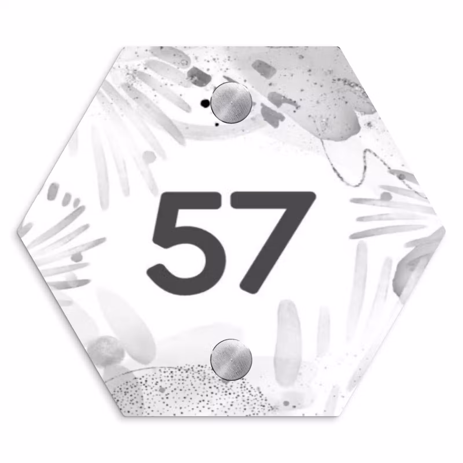 Naambordje voordeur - Hexagon - Grijze patronen - Traditioneel — 1