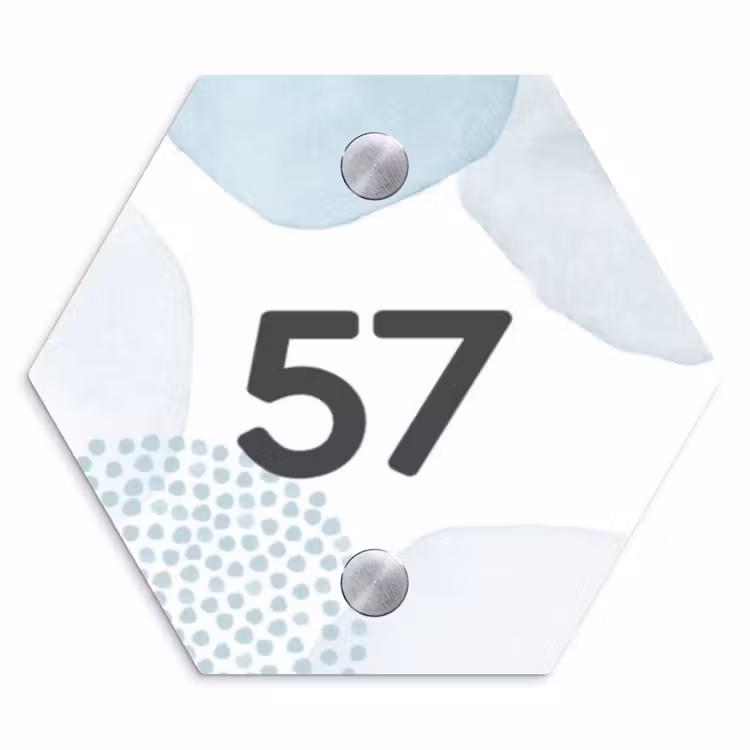 Naambordje voordeur - Hexagon - Abstract blauw - Traditioneel — 1