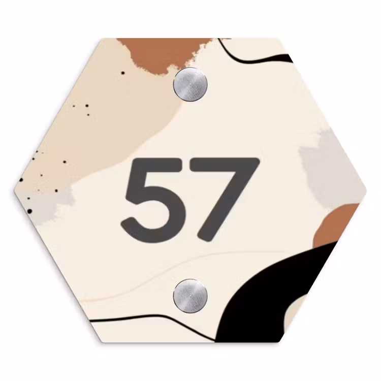 Naambordje voordeur - Hexagon - Abstract - Verfspetters - Traditioneel — 1