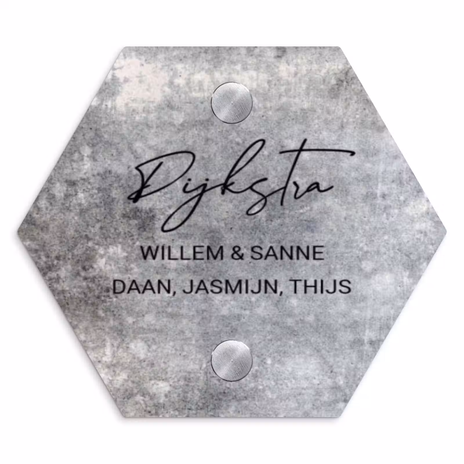 Naambordje voordeur - Hexagon - Beton - Sierlijk — 1