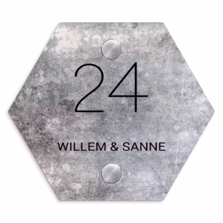 Naambordje voordeur - Hexagon - Beton - Klassiek — 1