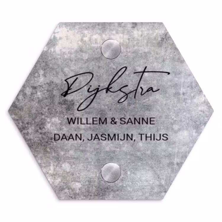 Naambordje voordeur - Hexagon - Beton - Sierlijk — 1