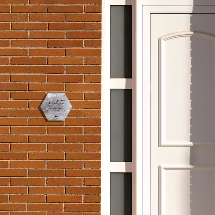 Naambordje voordeur - Hexagon - Beton - Sierlijk — 2