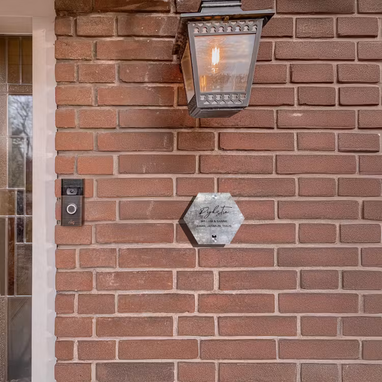 Naambordje voordeur - Hexagon - Beton - Sierlijk — 3
