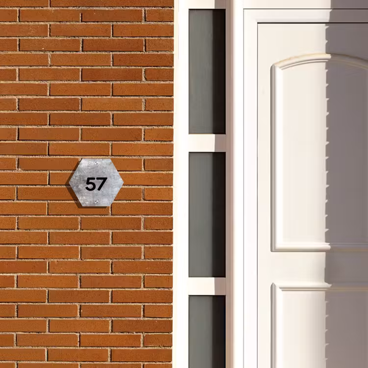 Naambordje voordeur - Hexagon - Beton - Traditioneel — 2