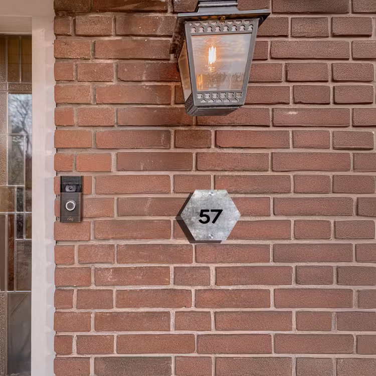 Naambordje voordeur - Hexagon - Beton - Traditioneel — 3