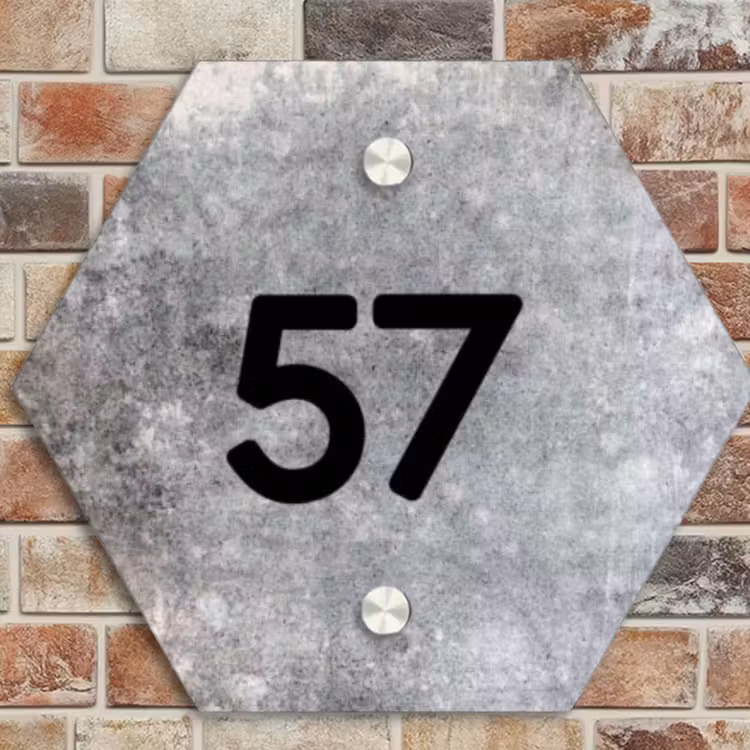 Naambordje voordeur - Hexagon - Beton - Traditioneel — 4