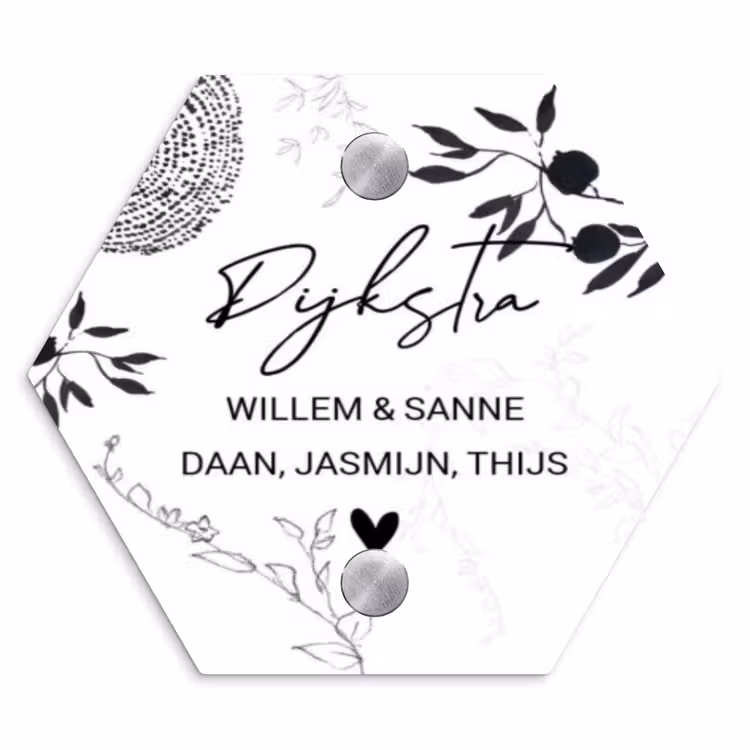Naambordje voordeur - Hexagon - Botanisch - Sierlijk — 1