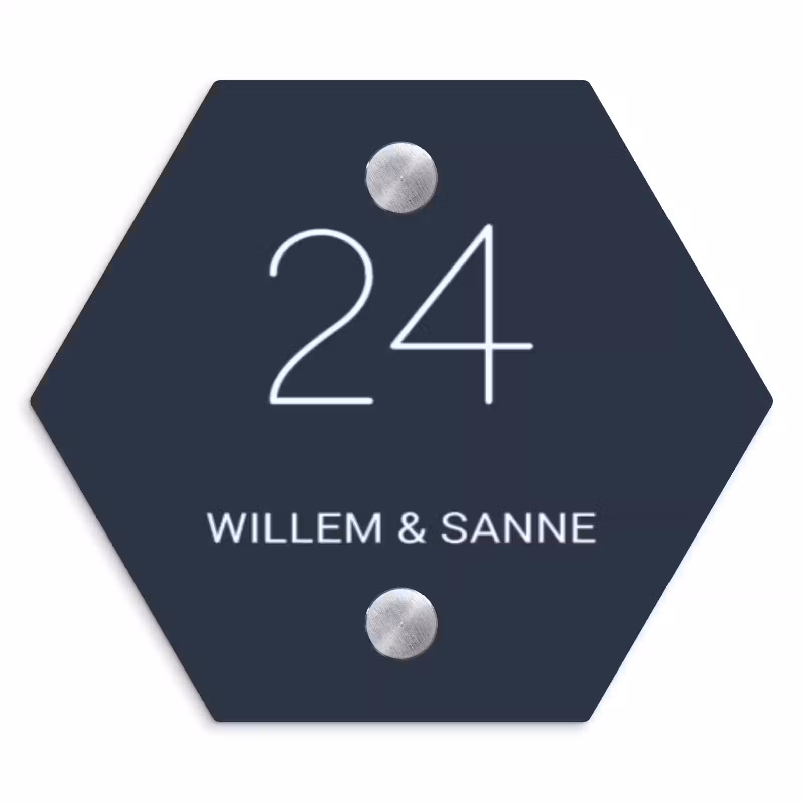 Naambordje voordeur - Hexagon - Effen blauw - Klassiek — 1