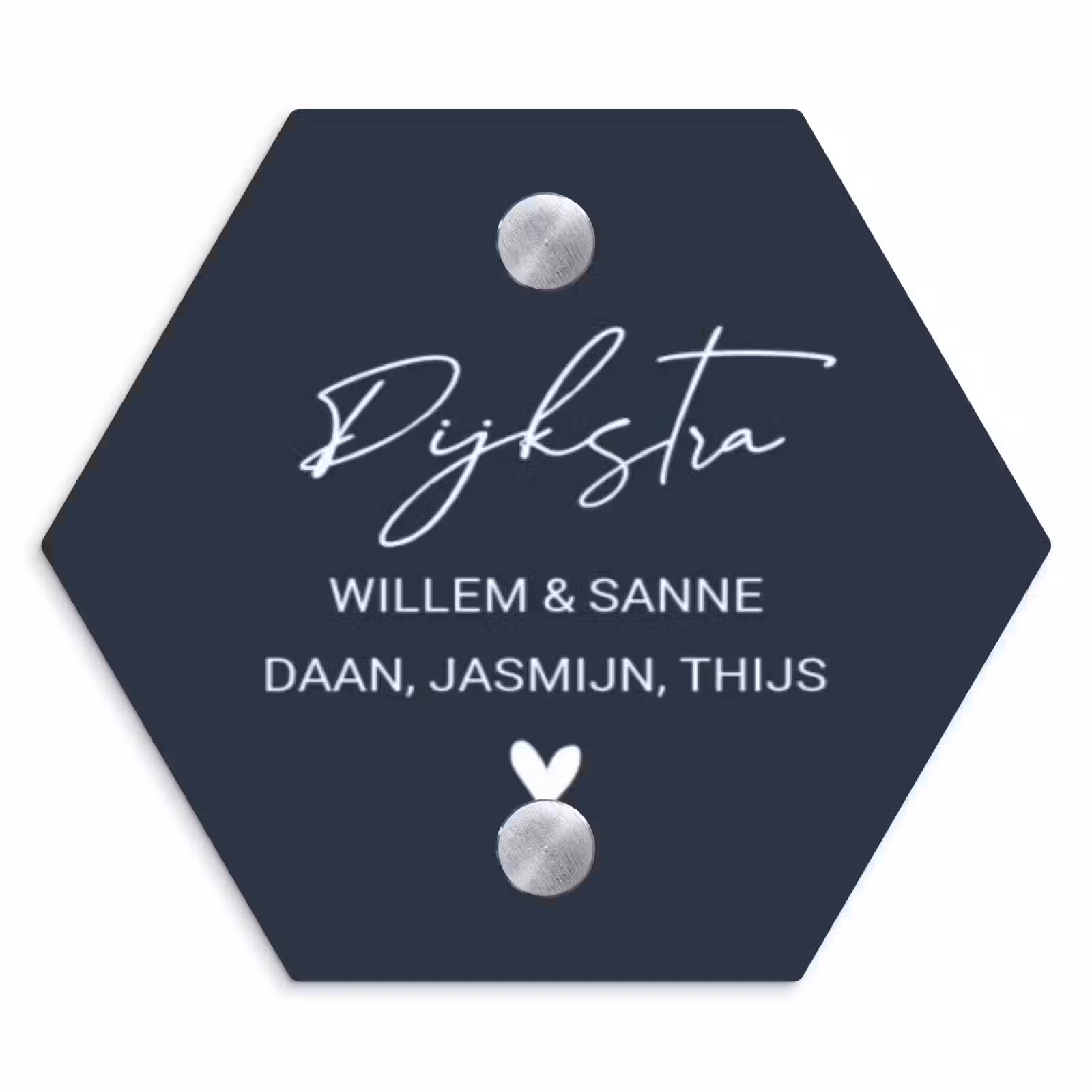 Naambordje voordeur - Hexagon - Effen blauw - Sierlijk — 1