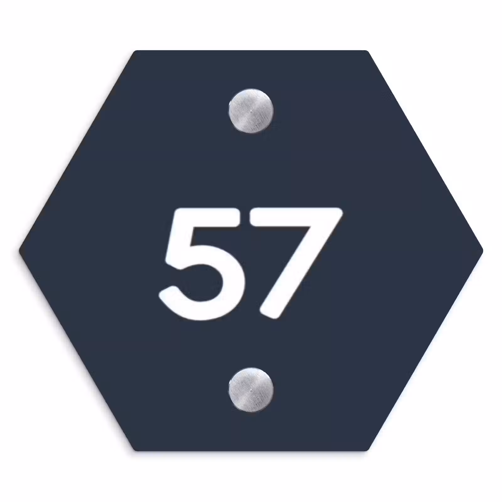 Naambordje voordeur - Hexagon - Effen blauw - Traditioneel — 1