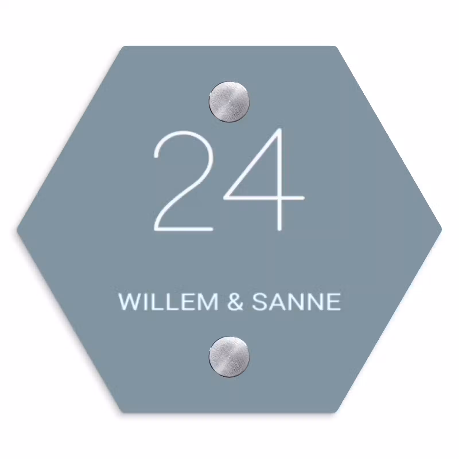 Naambordje voordeur - Hexagon - Effen blauwgrijs - Klassiek — 1