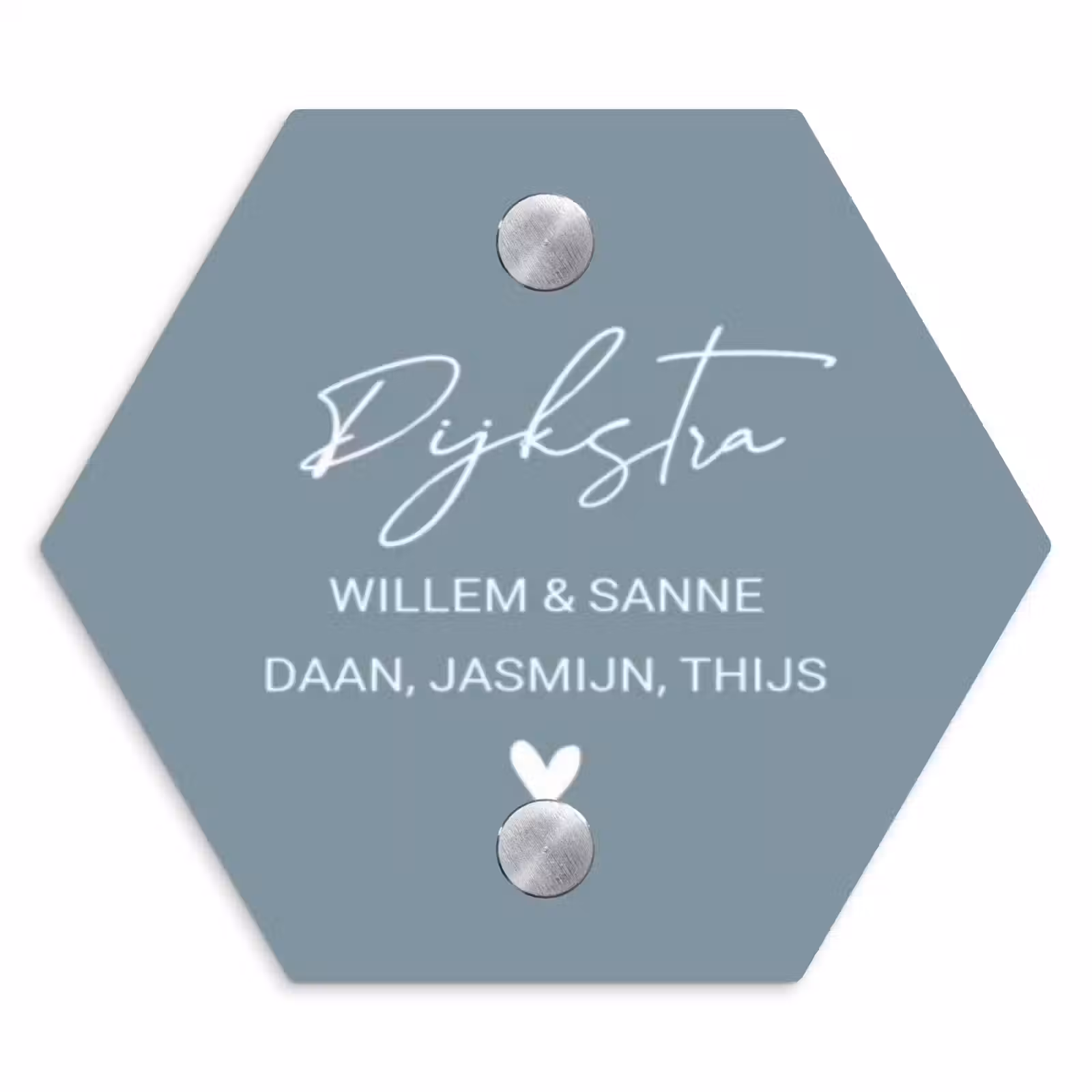Naambordje voordeur - Hexagon - Effen blauwgrijs - Sierlijk — 1