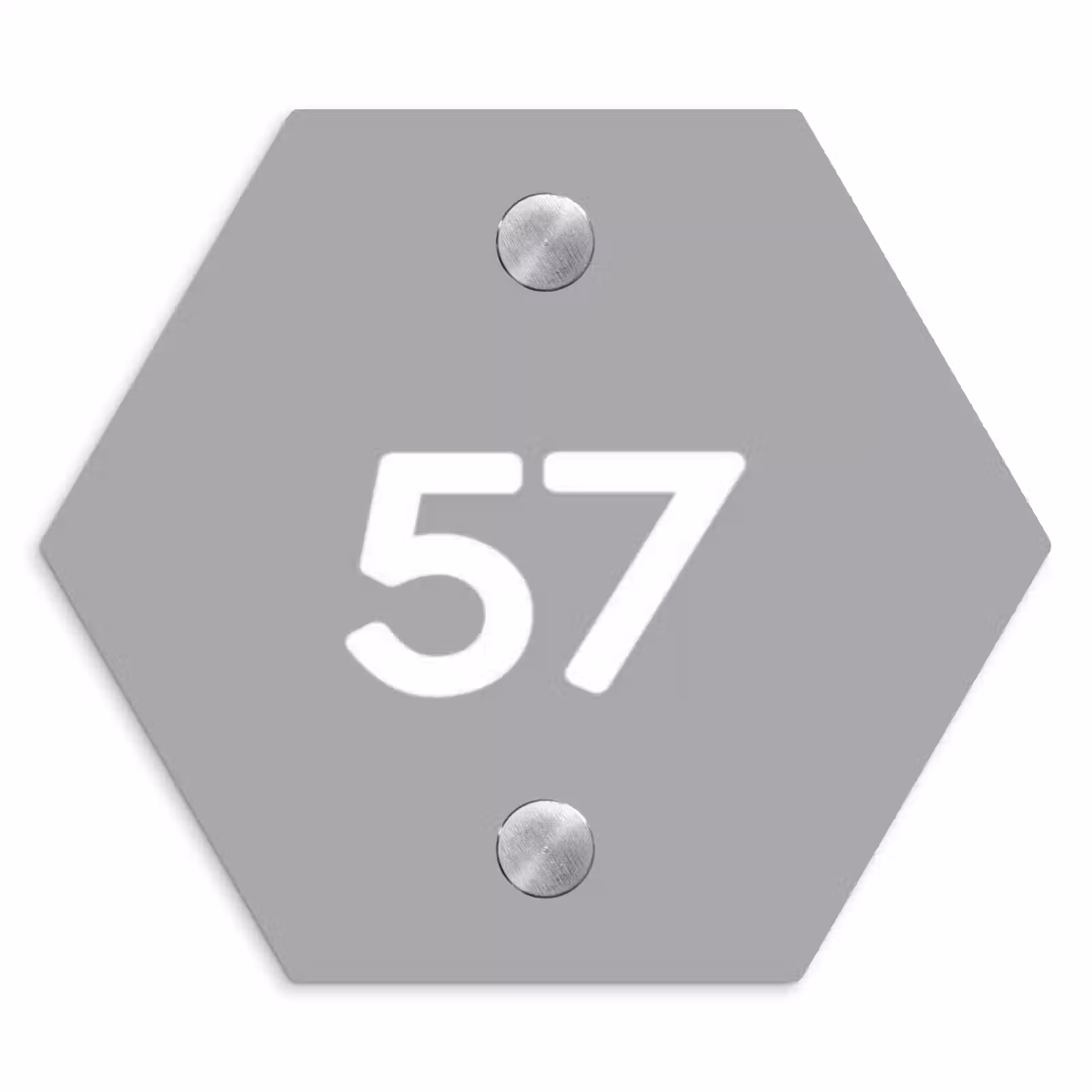 Naambordje voordeur - Hexagon - Effen lichtgrijs - Traditioneel — 1