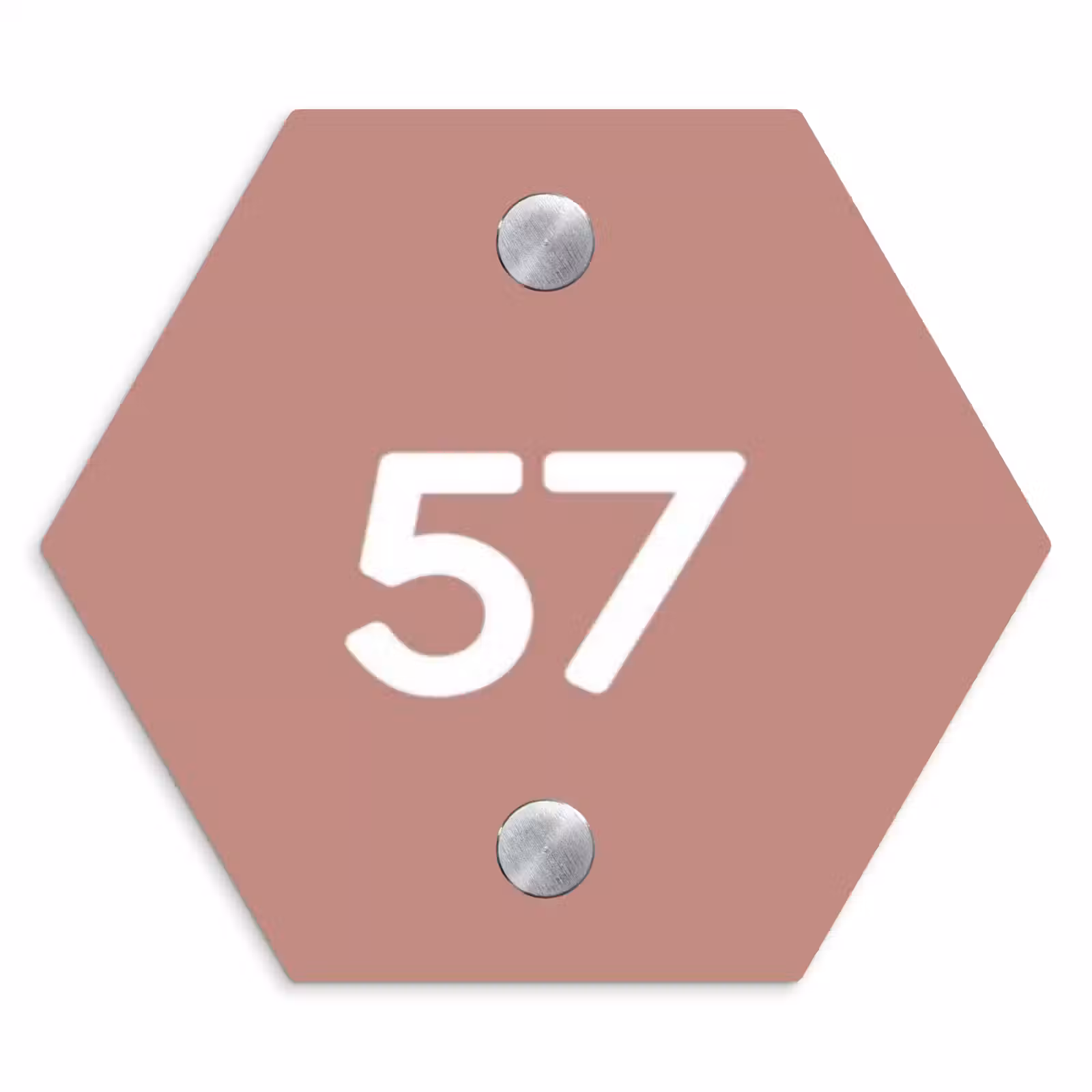 Naambordje voordeur - Hexagon - Effen oudroze - Traditioneel — 1