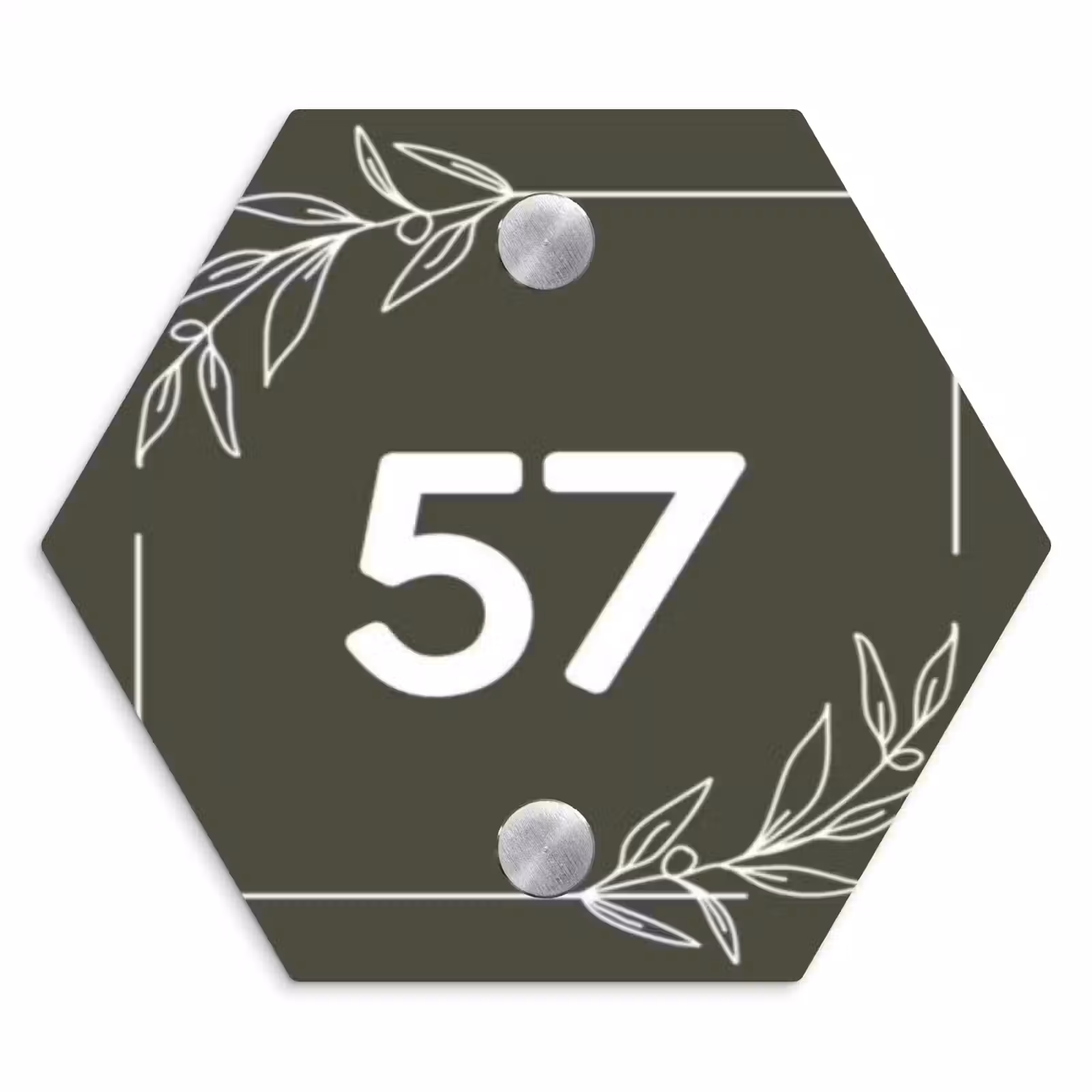 Naambordje voordeur - Hexagon - Olijfgroen - Traditioneel — 1