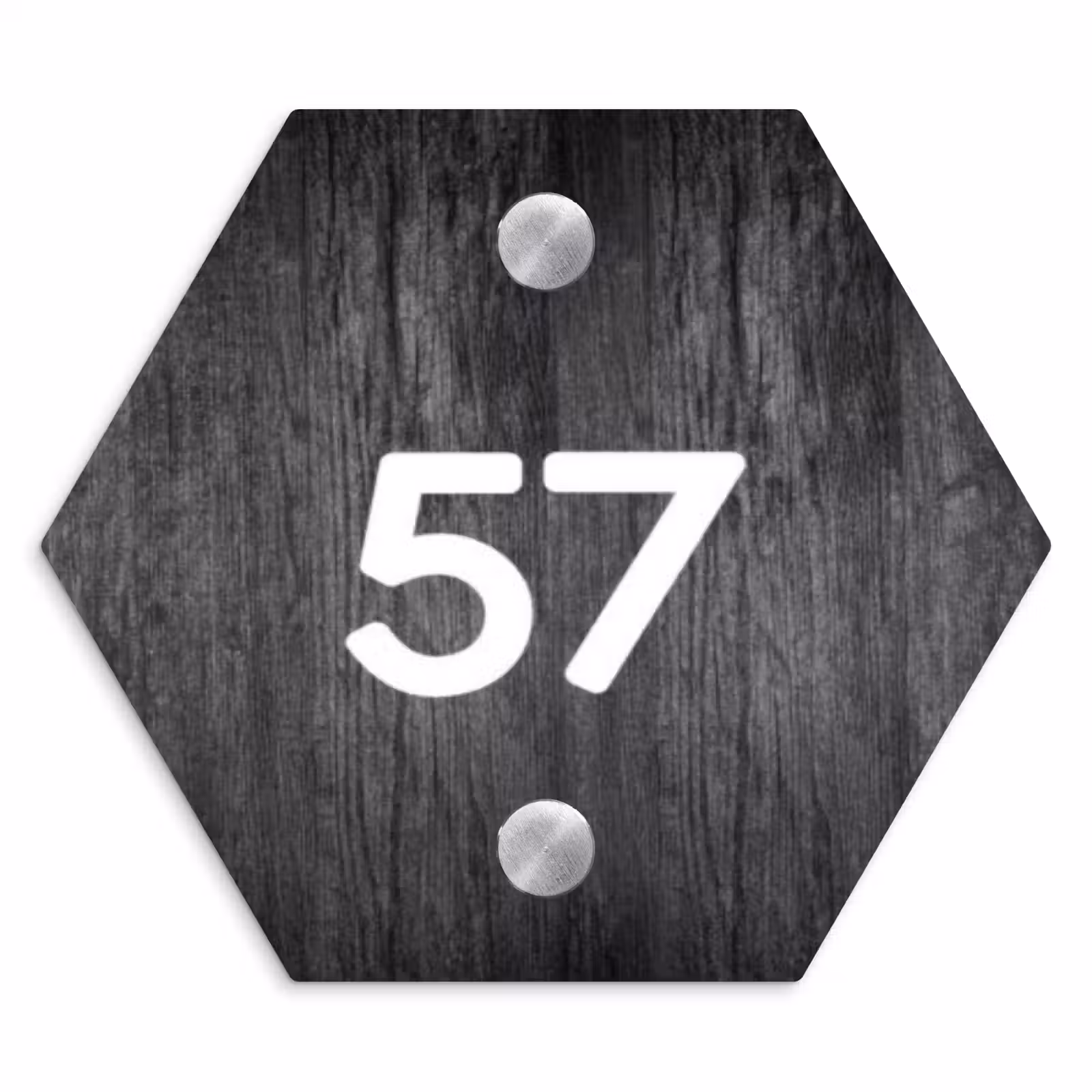 Naambordje voordeur - Hexagon - Donker hout - Traditioneel — 1