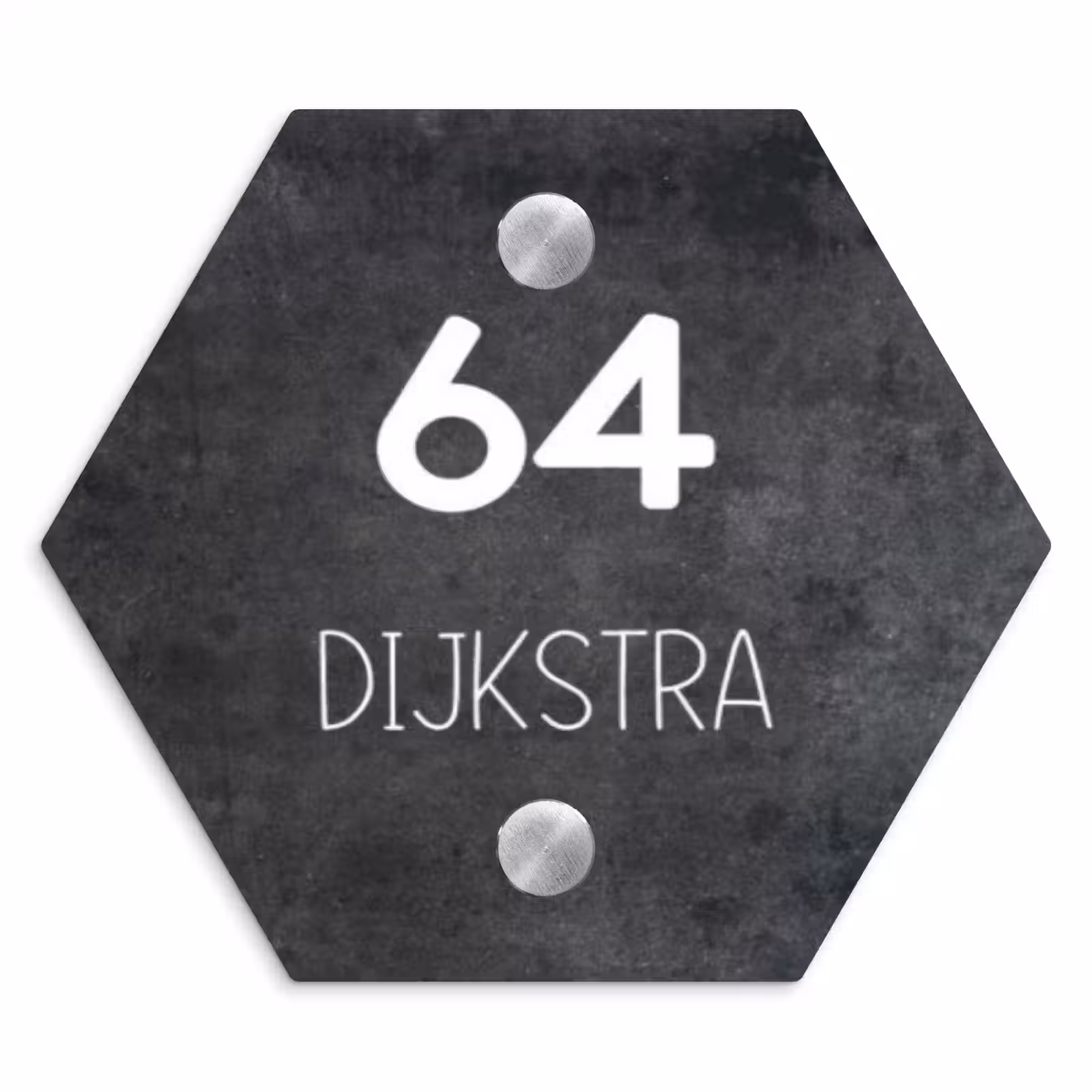 Naambordje voordeur - Hexagon - Donker steen - Modern — 1