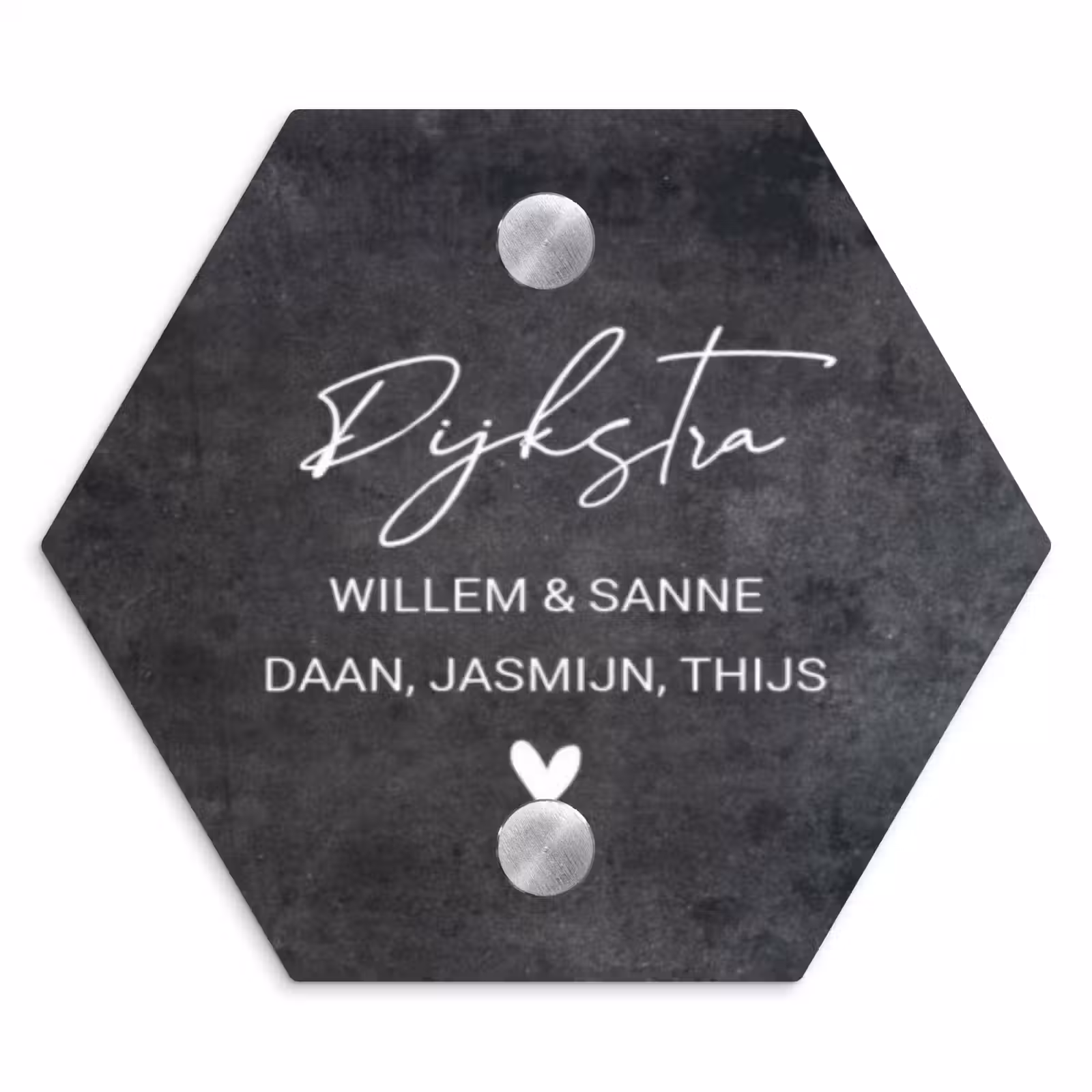 Naambordje voordeur - Hexagon - Donker steen - Sierlijk — 1