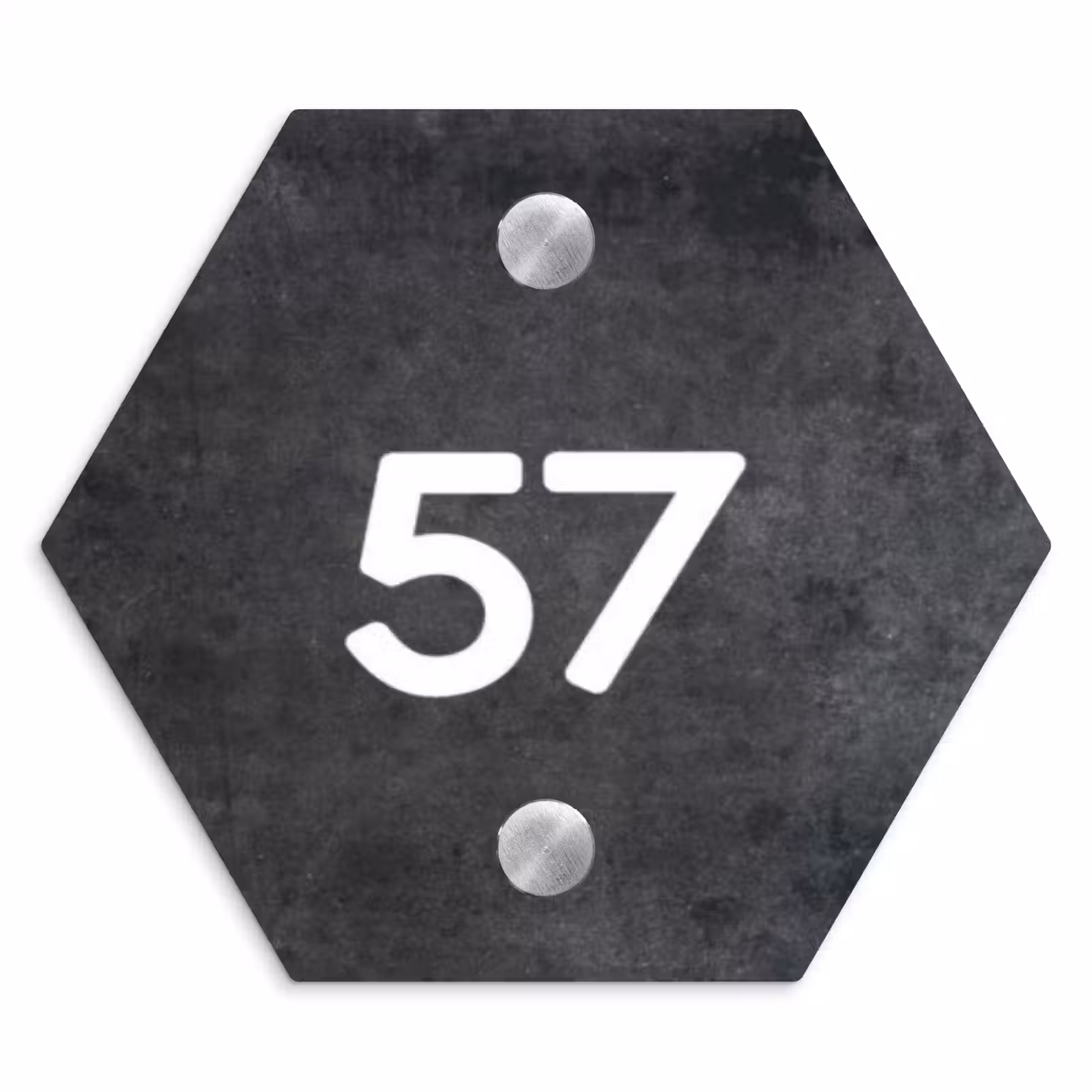 Naambordje voordeur - Hexagon - Donker steen - Traditioneel — 1
