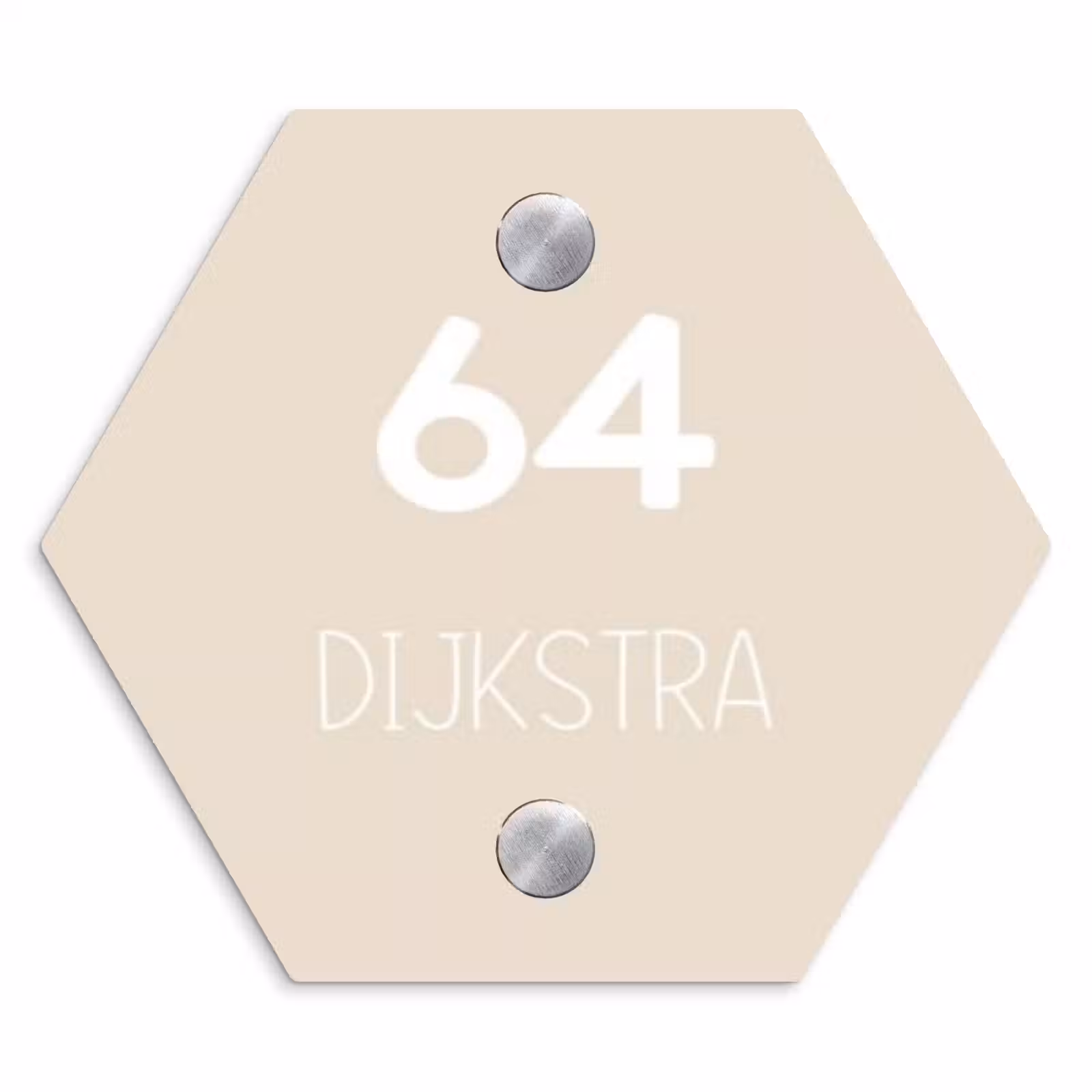 Naambordje voordeur - Hexagon - Effen - Beige - Modern — 1