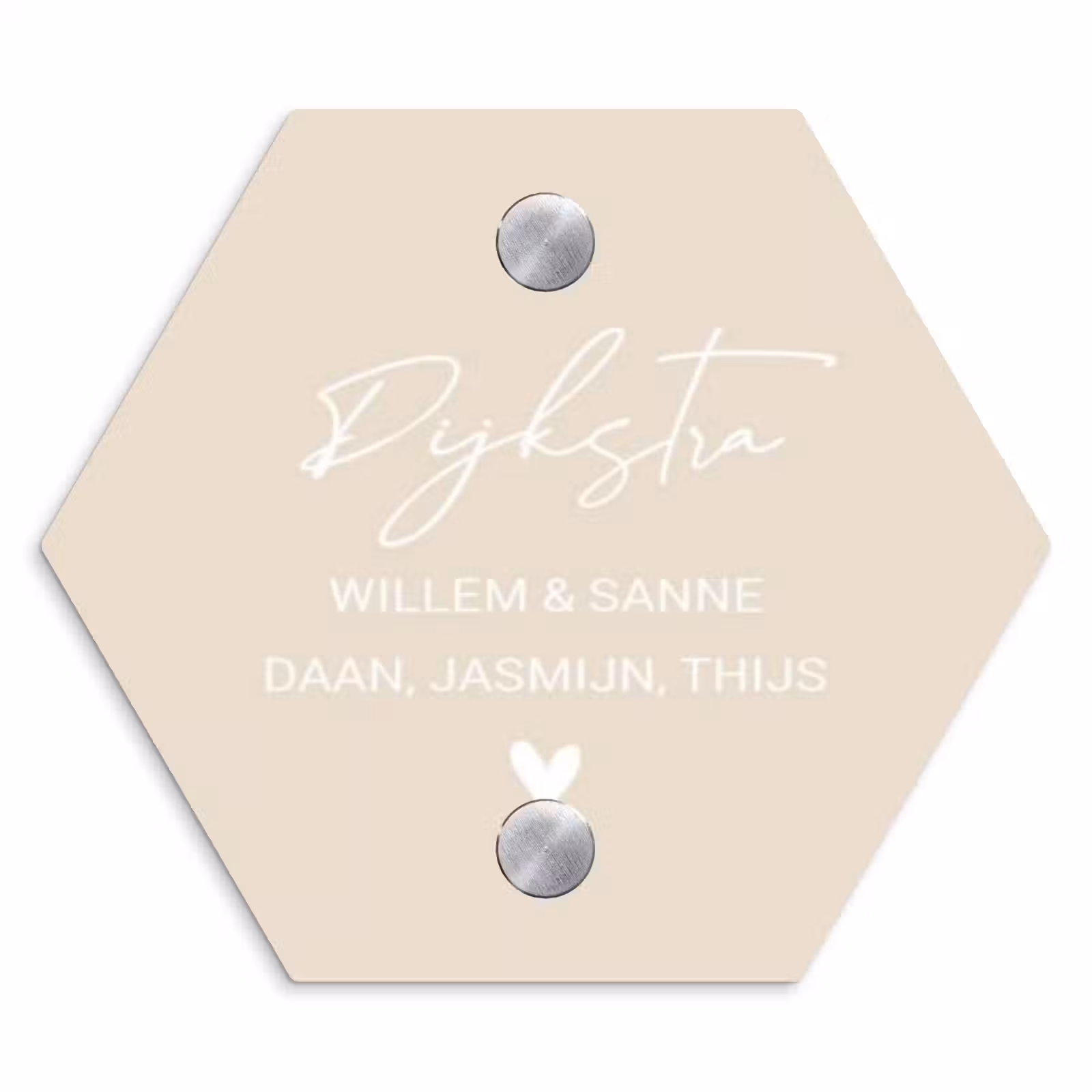 Naambordje voordeur - Hexagon - Effen - Beige - Sierlijk — 1