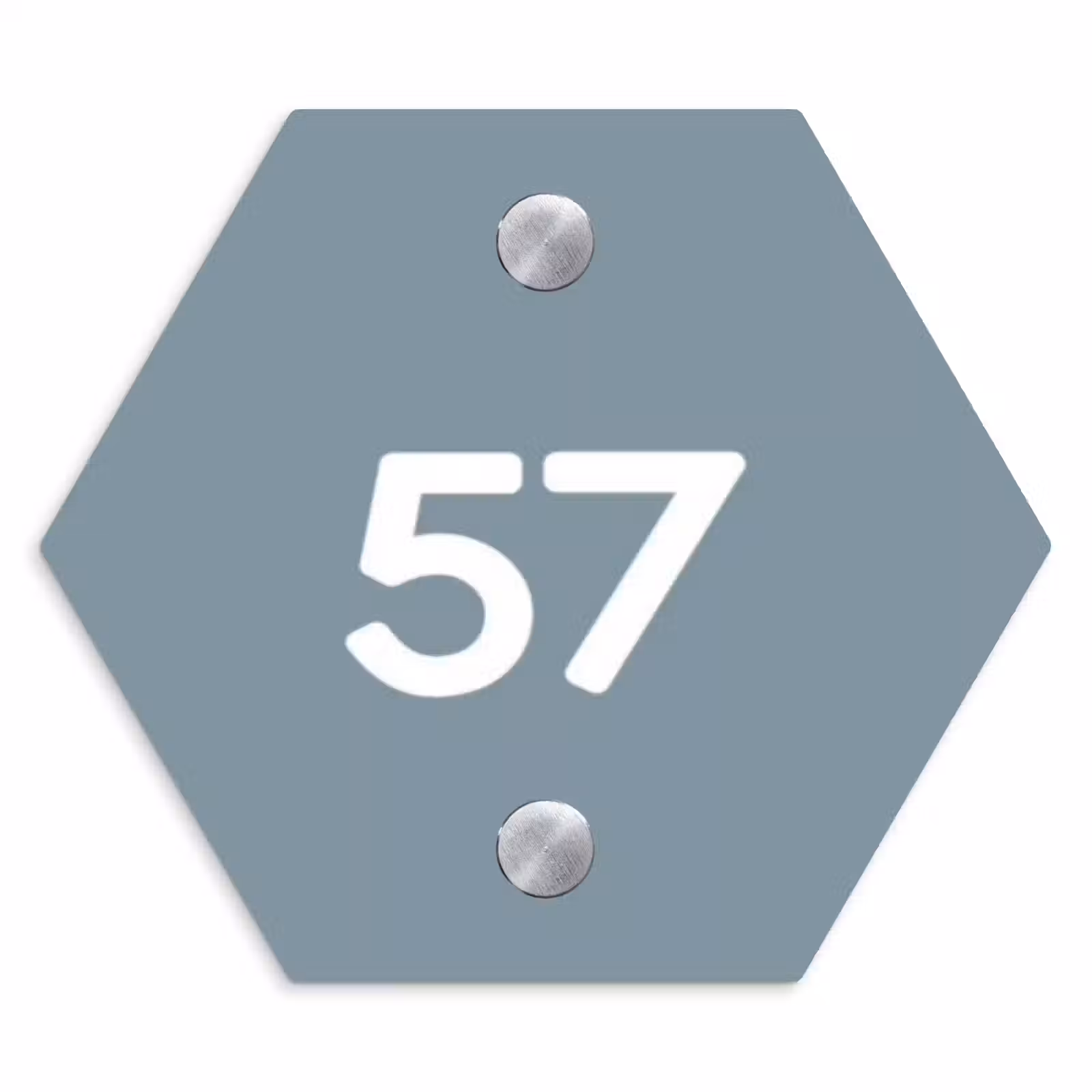 Naambordje voordeur - Hexagon - Effen blauwgrijs - Traditioneel — 1