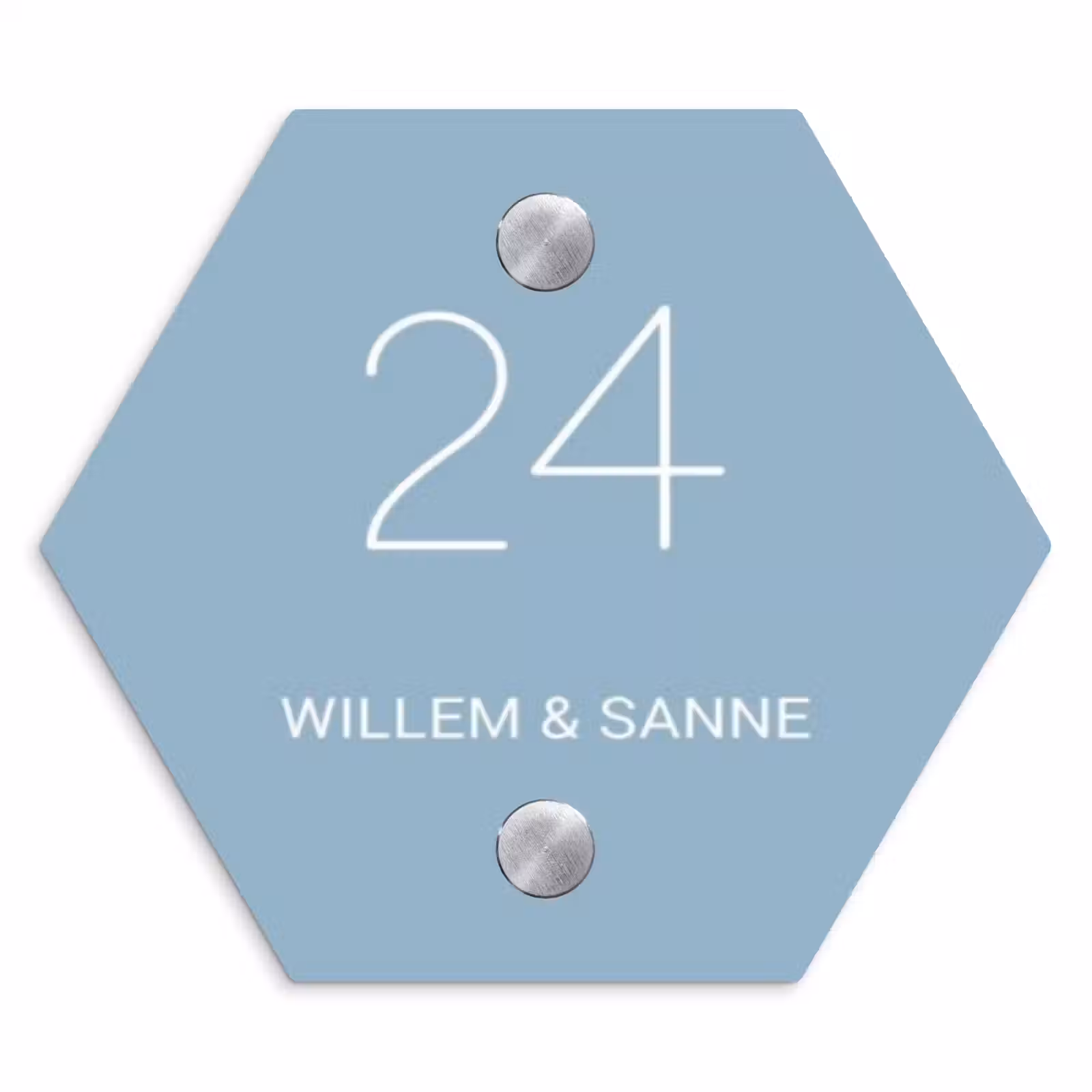 Naambordje voordeur - Hexagon - Effen - Lichtblauw - Klassiek — 1