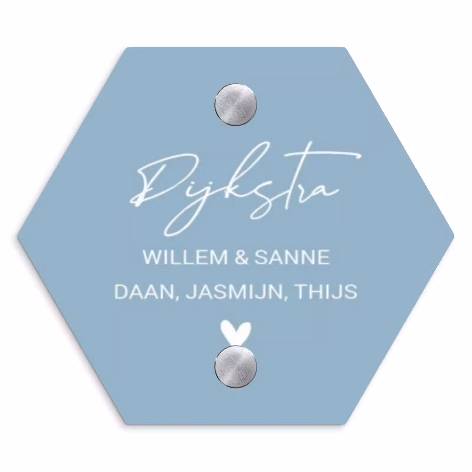 Naambordje voordeur - Hexagon - Effen - Lichtblauw - Sierlijk — 1