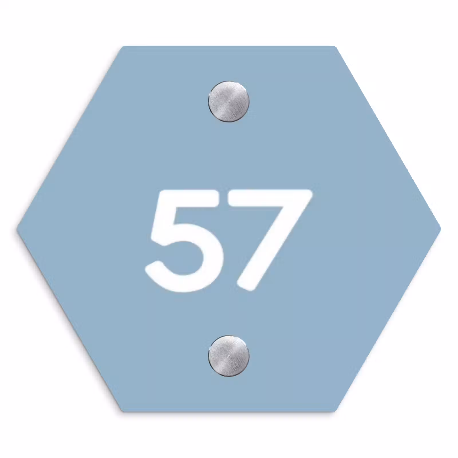Naambordje voordeur - Hexagon - Effen - Lichtblauw - Traditioneel — 1