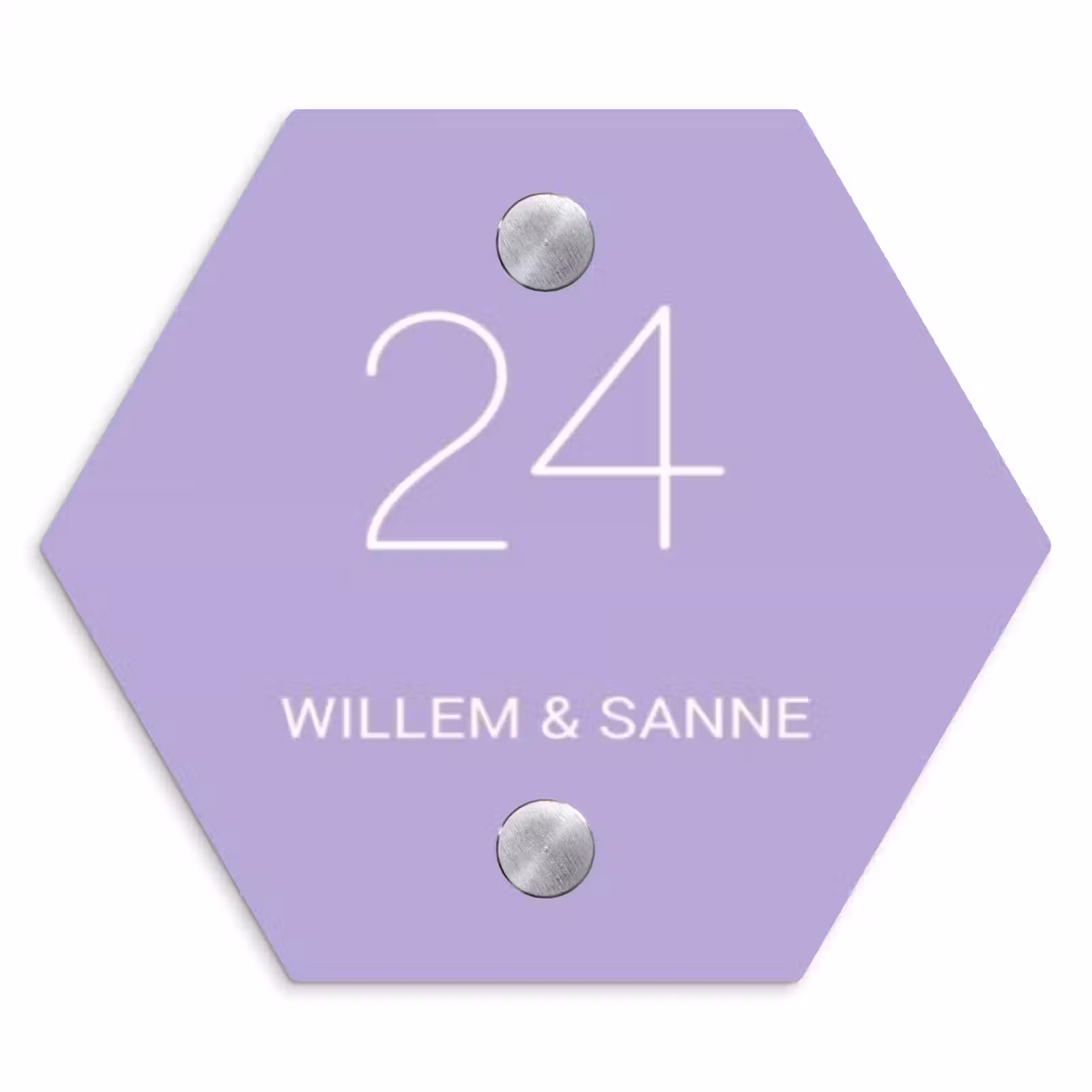 Naambordje voordeur - Hexagon - Effen - Lila - Klassiek — 1