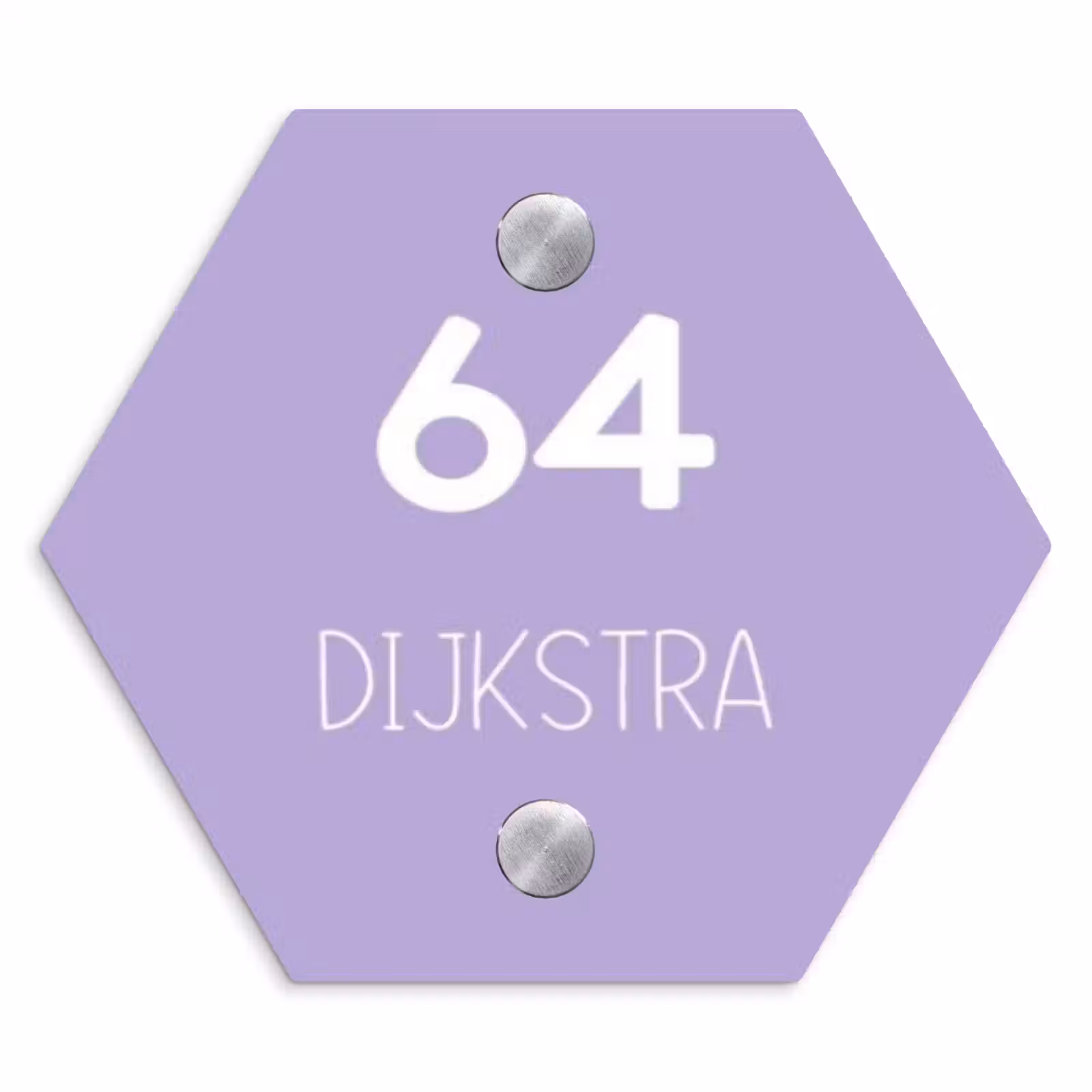Naambordje voordeur - Hexagon - Effen - Lila - Modern — 1