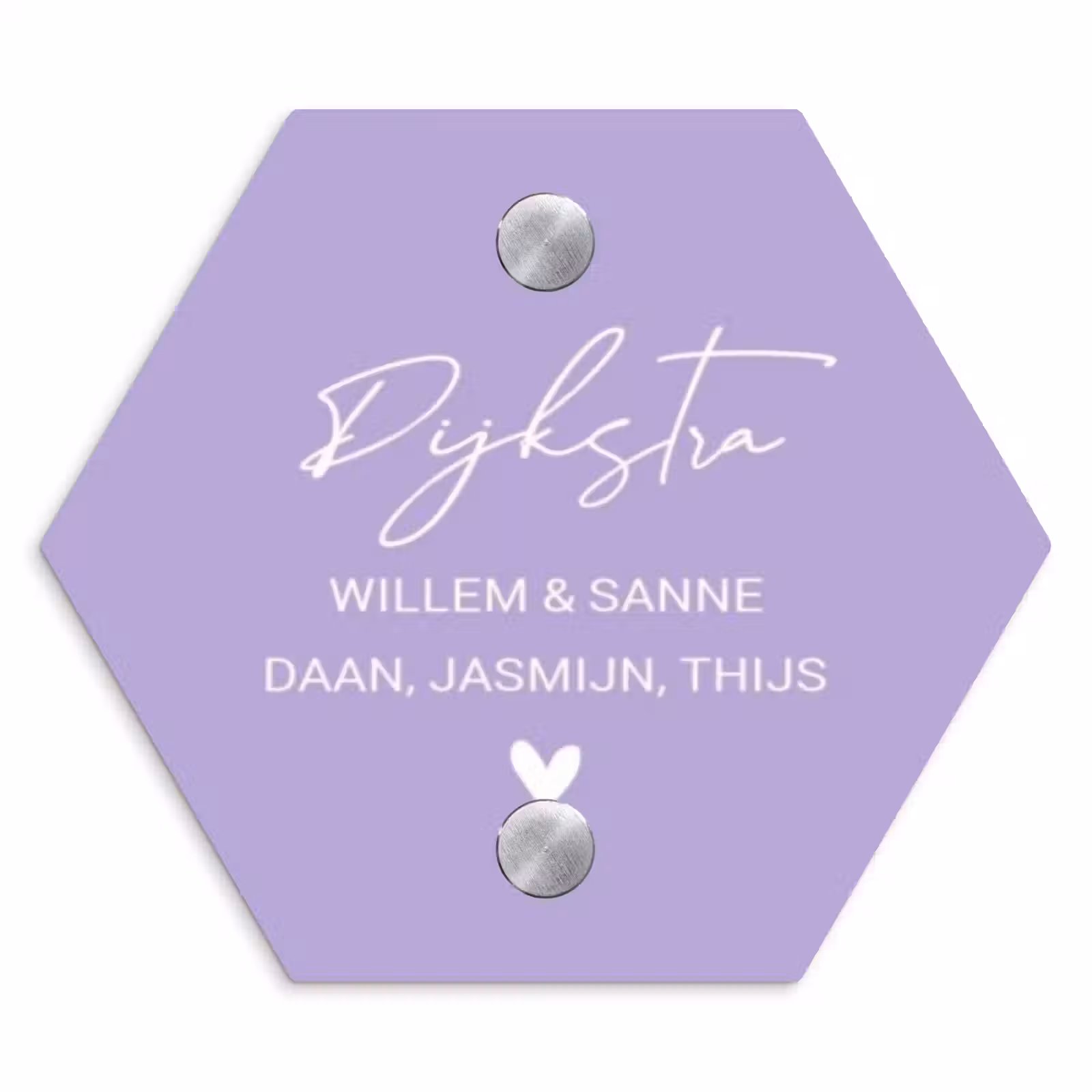 Naambordje voordeur - Hexagon - Effen - Lila - Sierlijk — 1