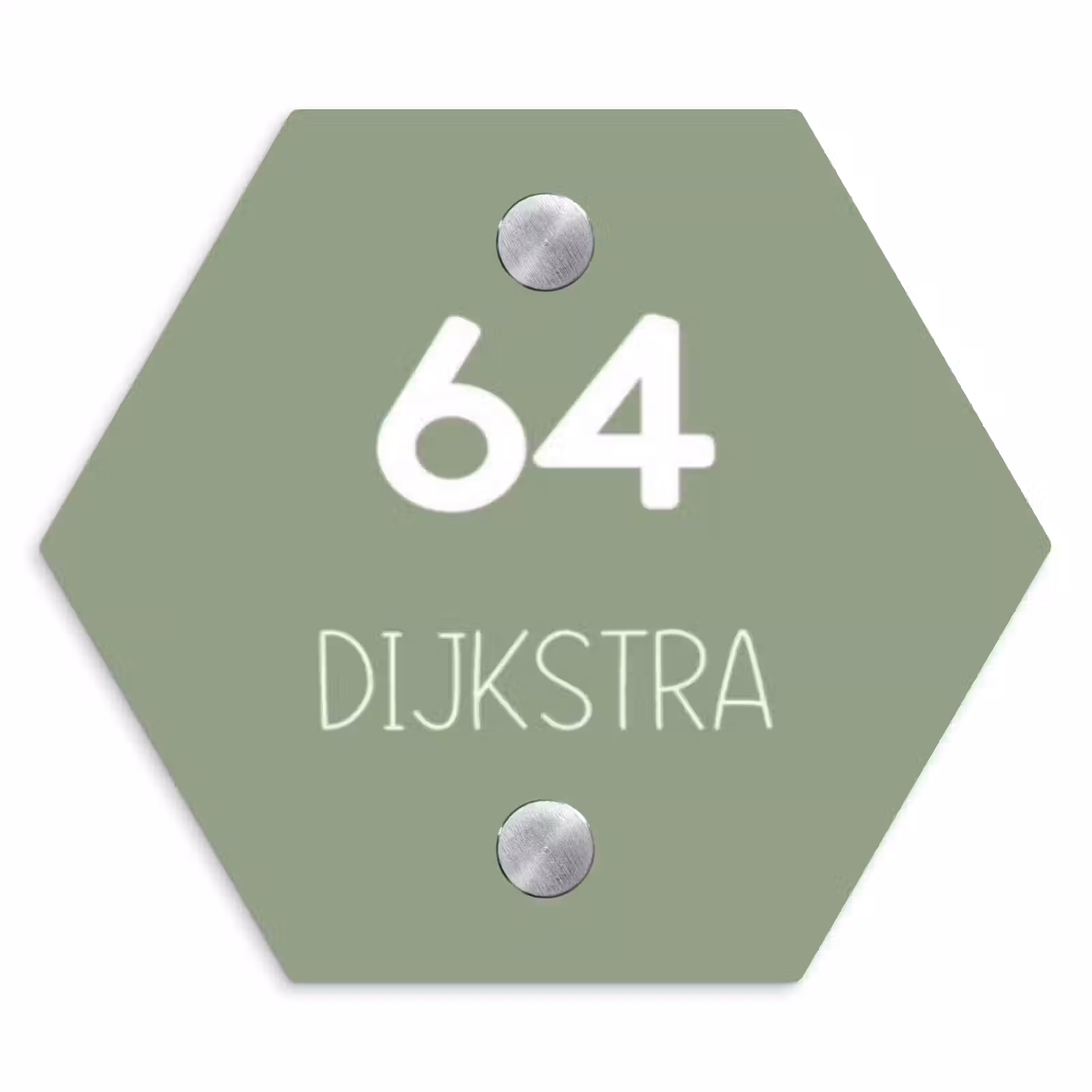 Naambordje voordeur - Hexagon - Effen olijfgroen - Modern — 1