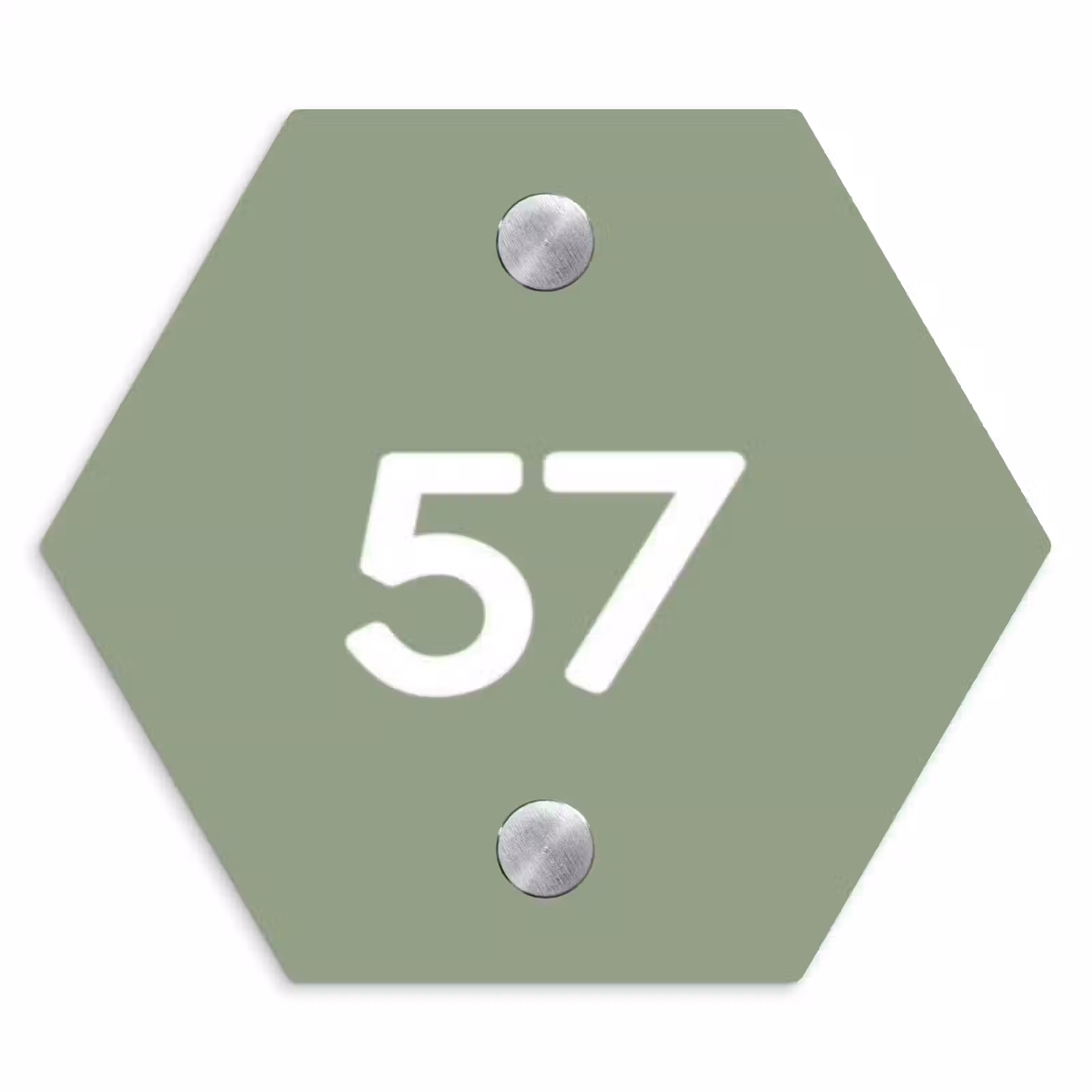 Naambordje voordeur - Hexagon - Effen olijfgroen - Traditioneel — 1