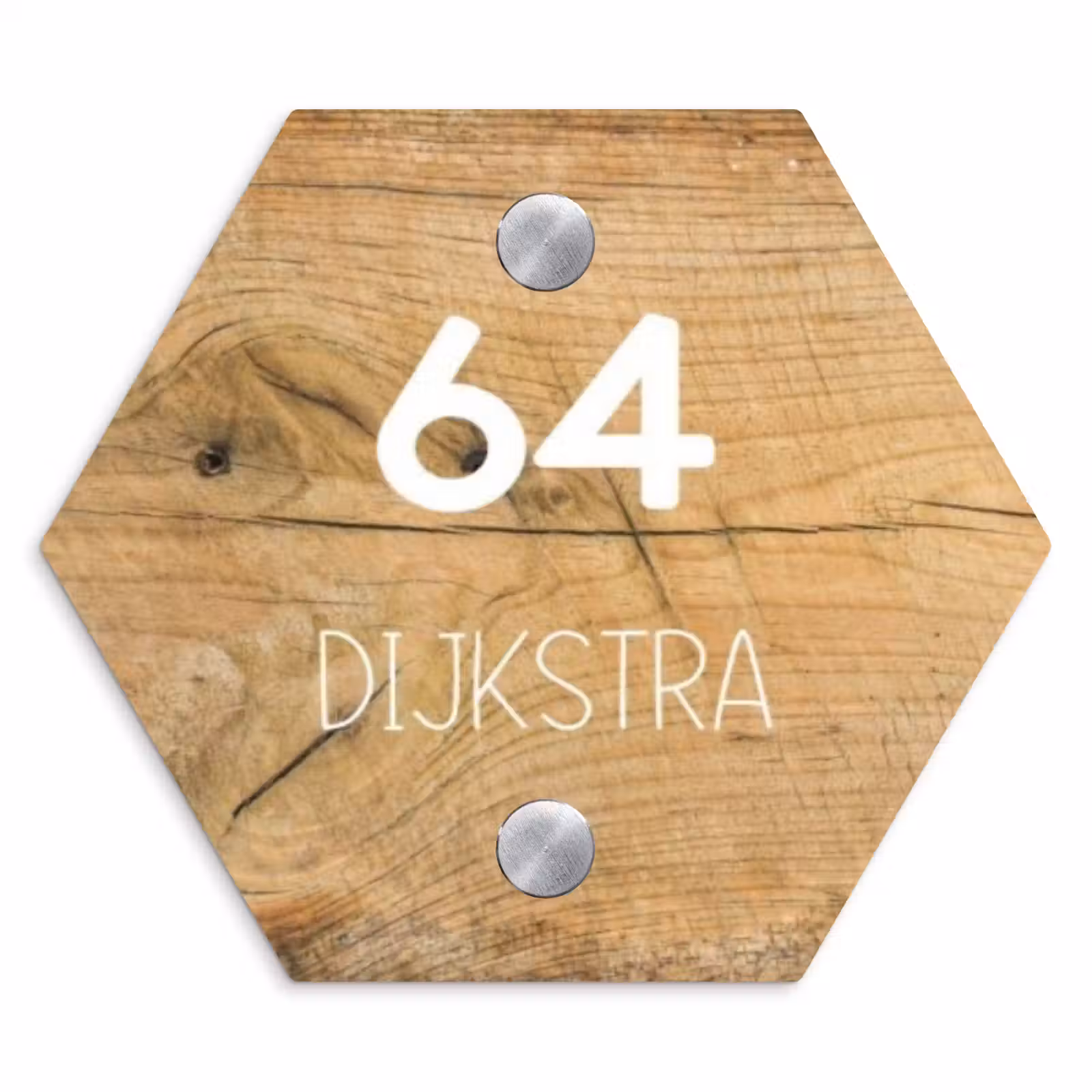 Naambordje voordeur - Hexagon - Hout - Modern — 1