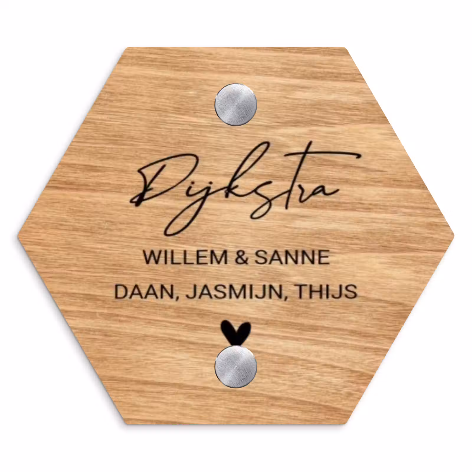 Naambordje voordeur - Hexagon - Licht hout - Sierlijk — 1