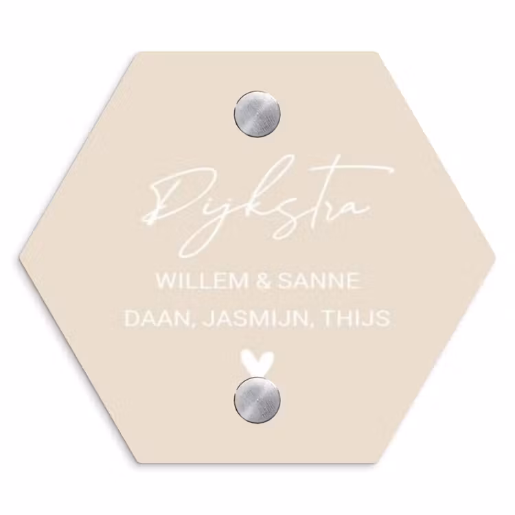 Naambordje voordeur - Hexagon - Effen - Beige - Sierlijk — 1