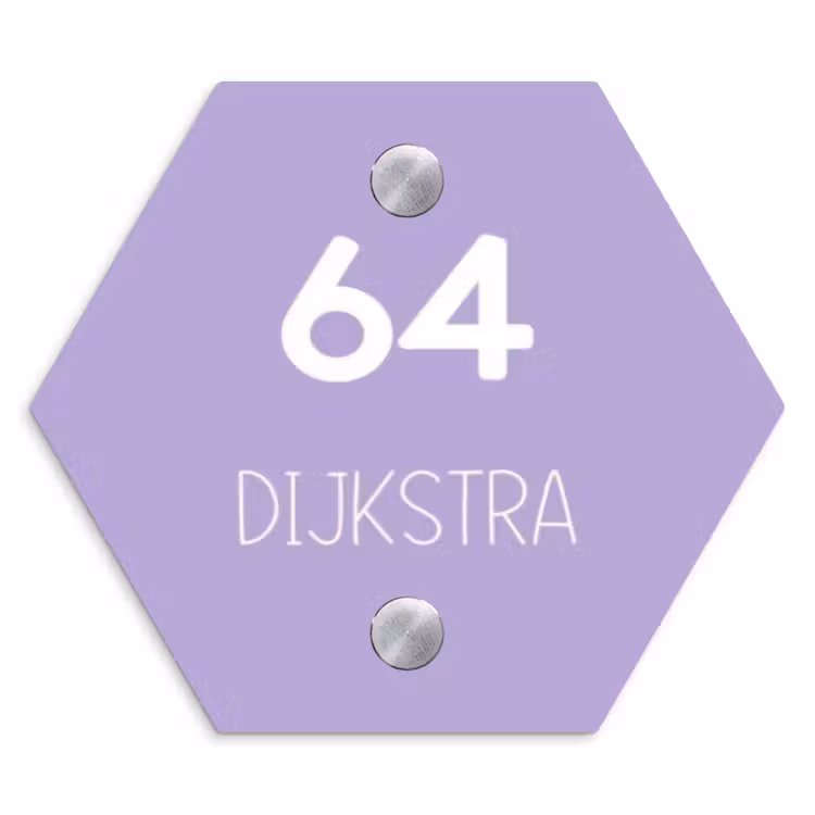 Naambordje voordeur - Hexagon - Effen - Lila - Modern — 1