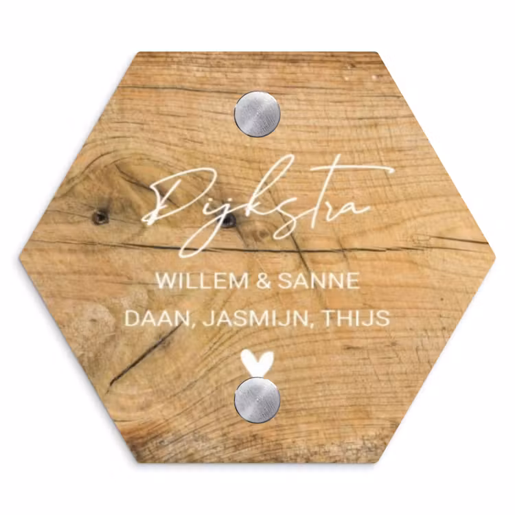 Naambordje voordeur - Hexagon - Hout - Sierlijk — 1