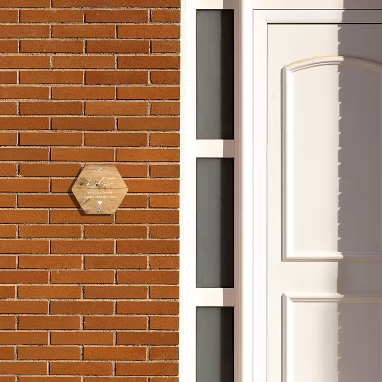 Naambordje voordeur - Hexagon - Hout - Sierlijk — 2
