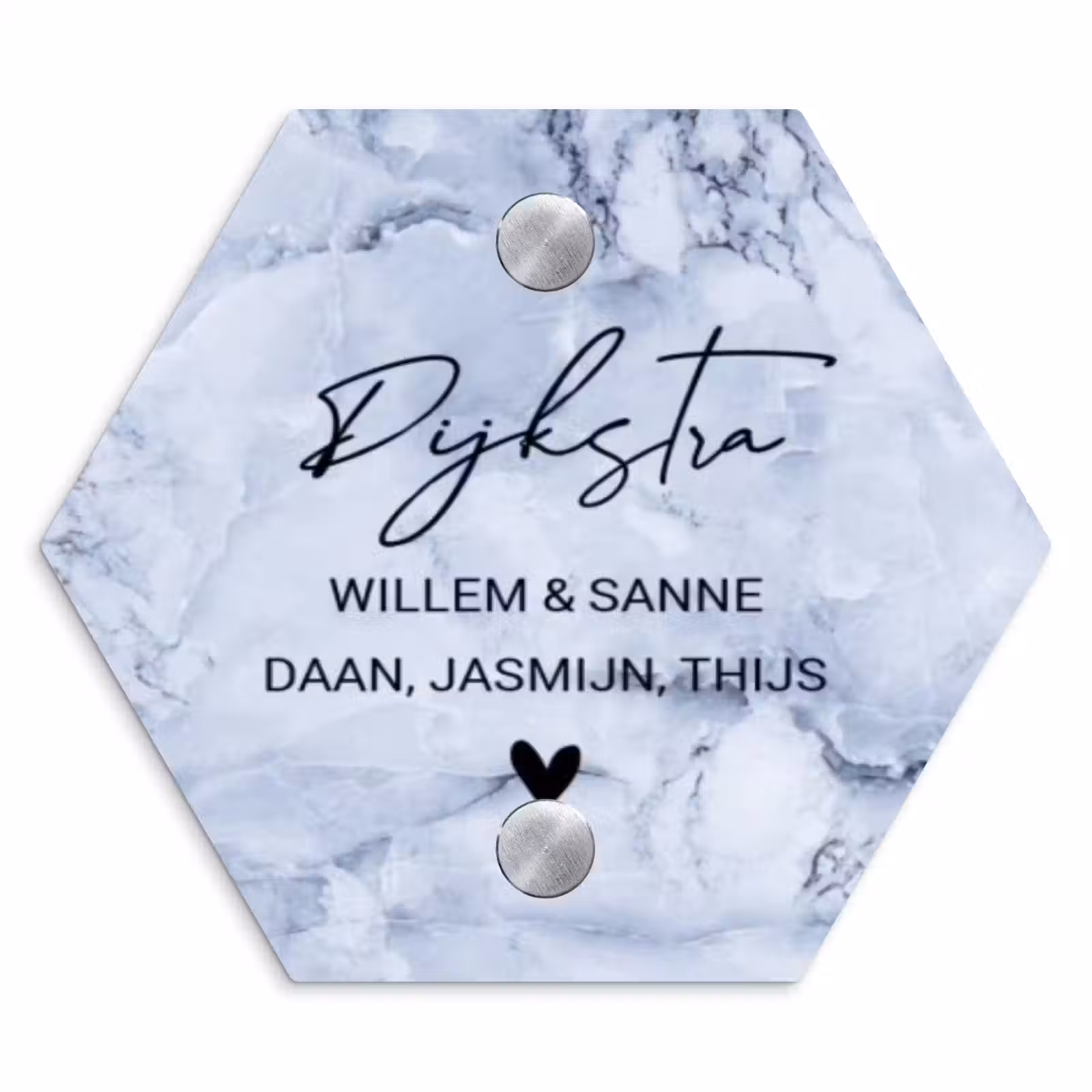 Naambordje voordeur - Hexagon - Blauw marmer - Sierlijk — 1