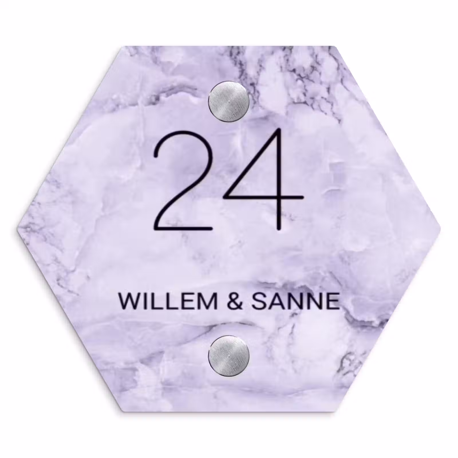 Naambordje voordeur - Hexagon - Paars marmer - Klassiek — 1