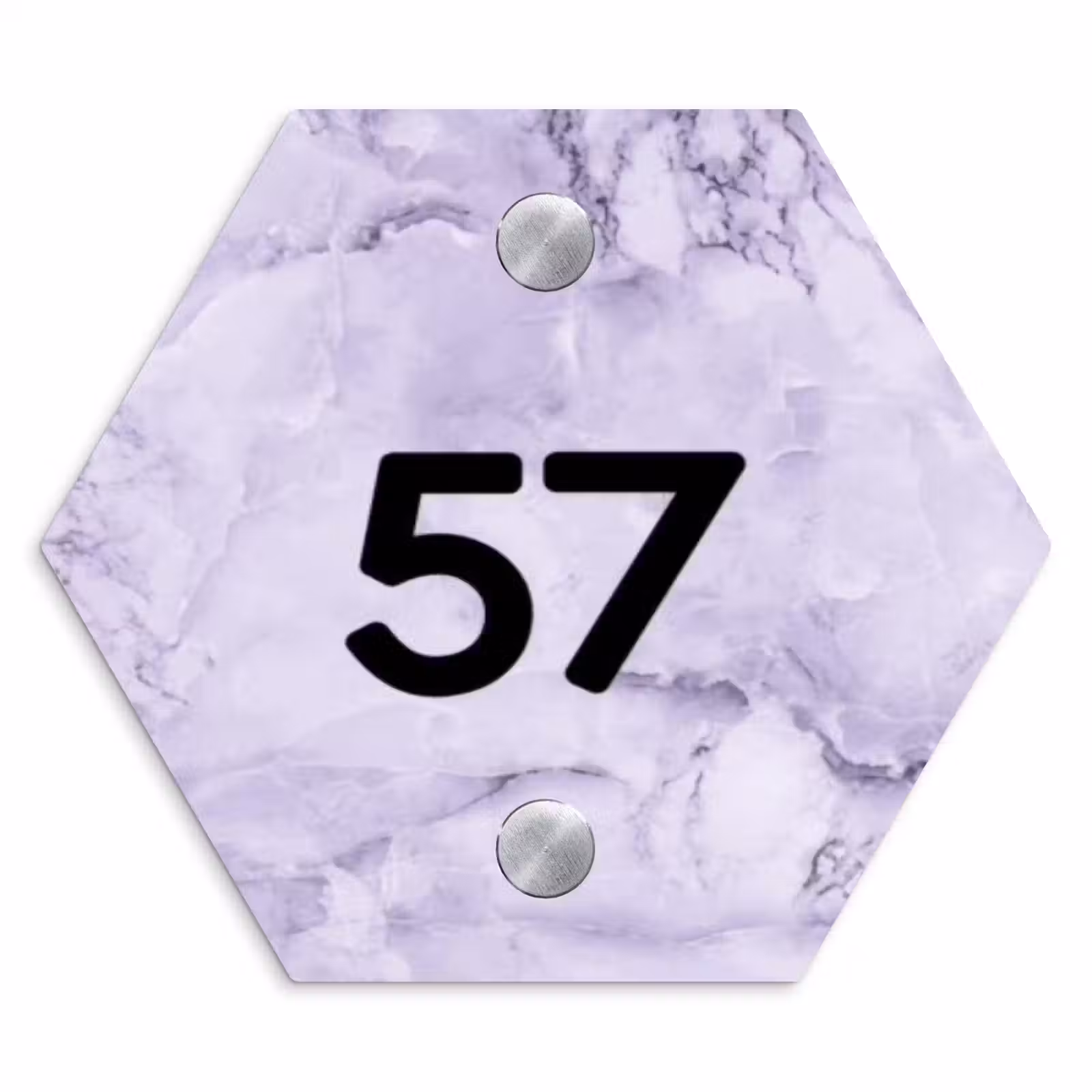 Naambordje voordeur - Hexagon - Paars marmer - Traditioneel — 1