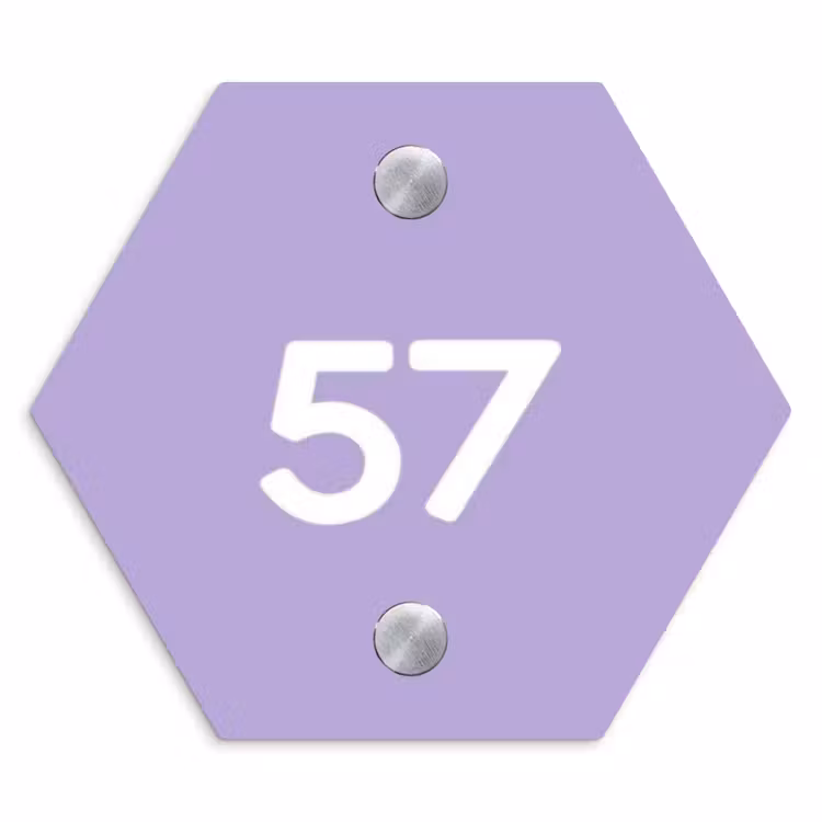 Naambordje voordeur - Hexagon - Effen - Lila - Traditioneel — 1