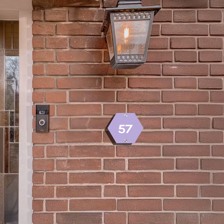 Naambordje voordeur - Hexagon - Effen - Lila - Traditioneel — 3