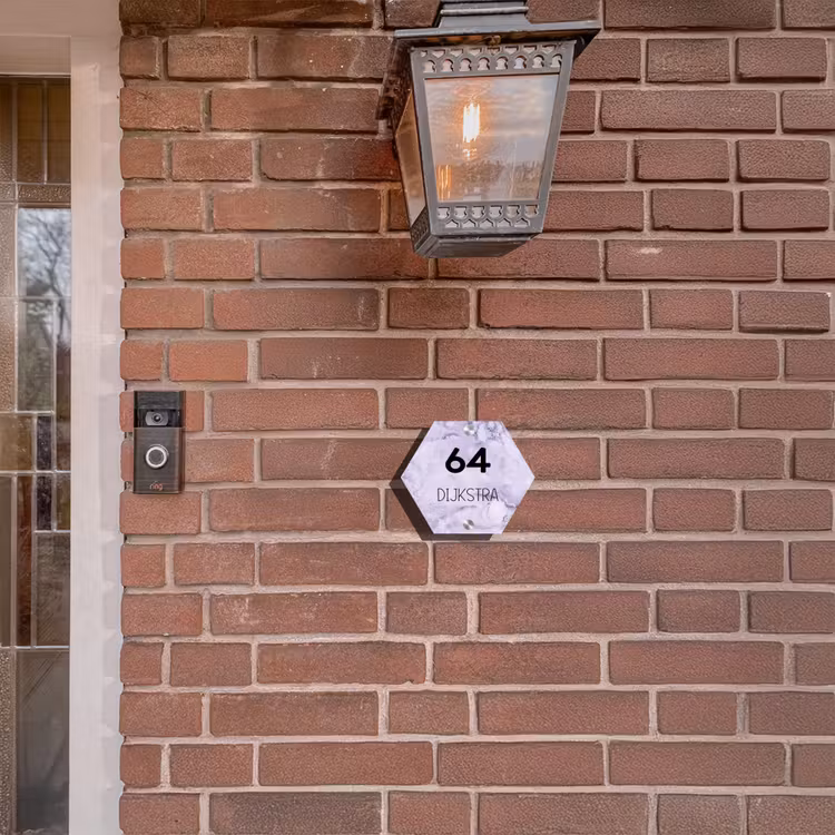 Naambordje voordeur - Hexagon - Paars marmer - Modern — 3