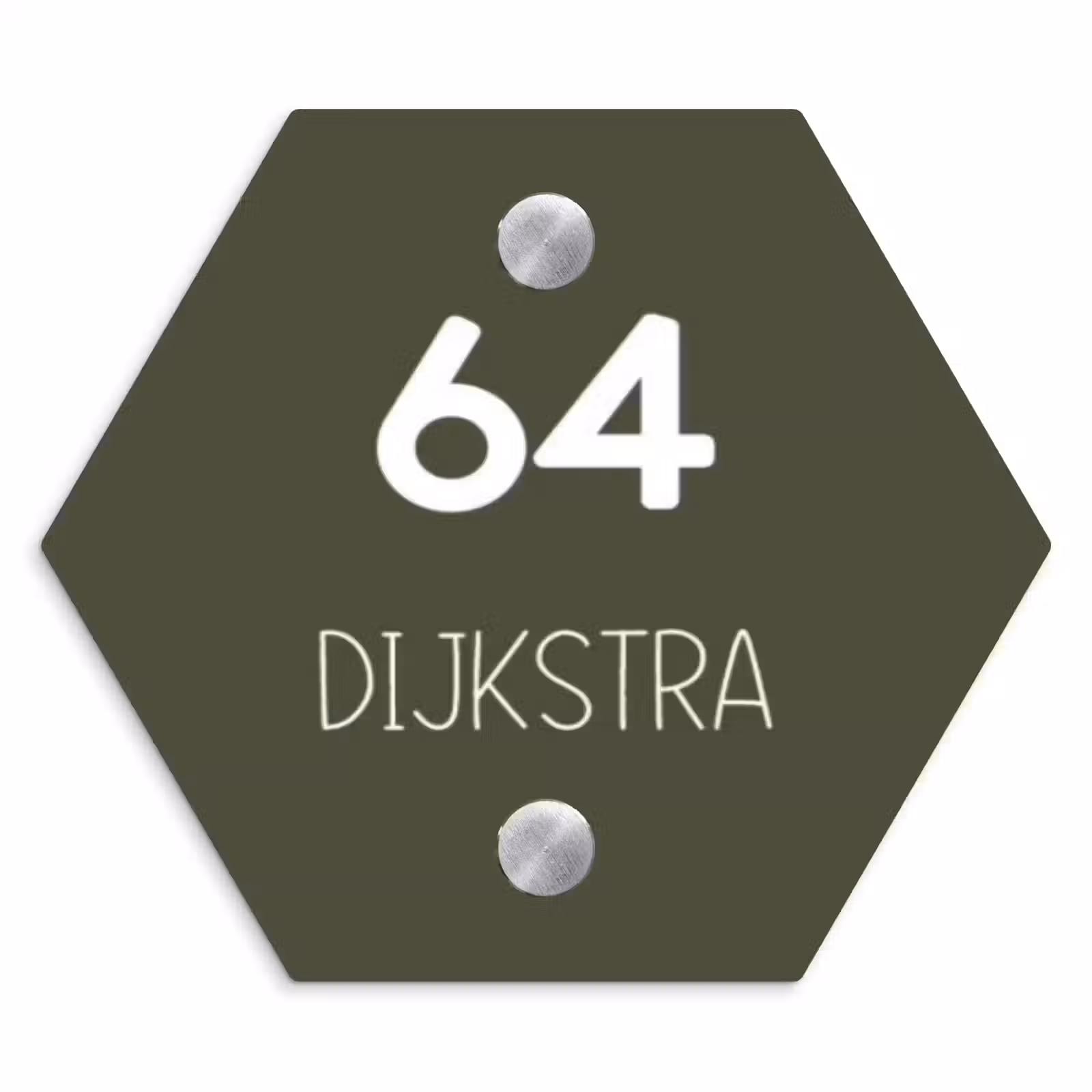 Naambordje voordeur - Hexagon - Donkergroen - Modern — 1