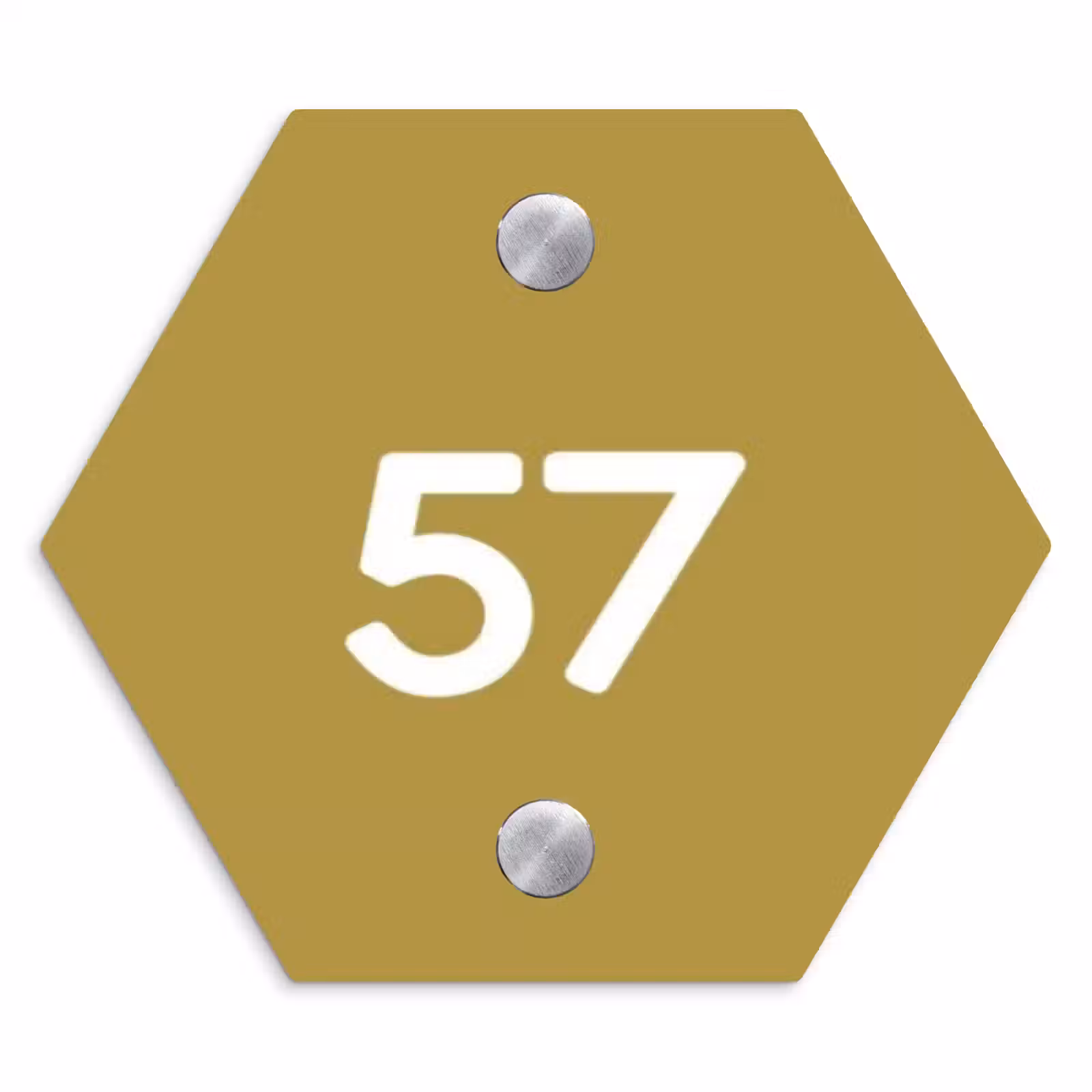 Naambordje voordeur - Hexagon - Okergeel - Traditioneel — 1
